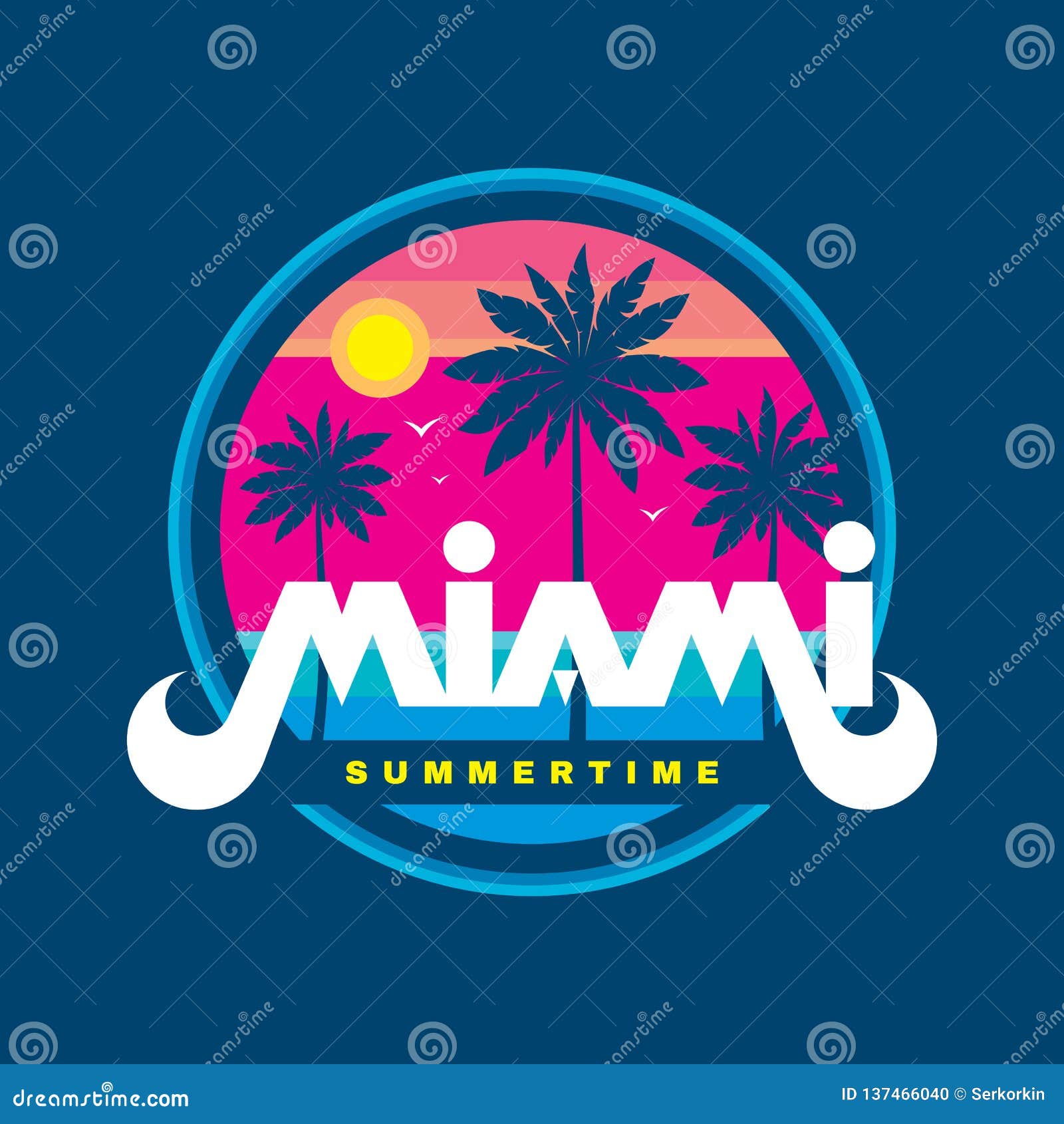 Retro Background Stock Illustration - Download Image Now - Miami