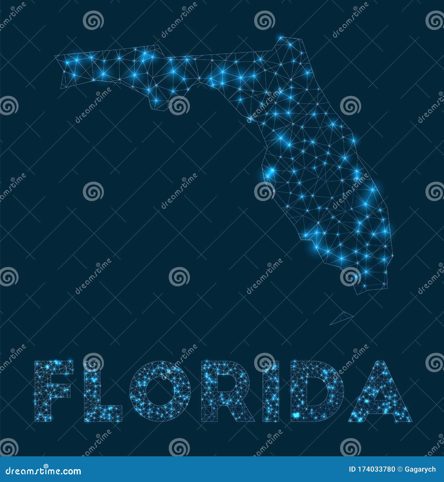 Florida network map. stock vector. Illustration of community 174033780