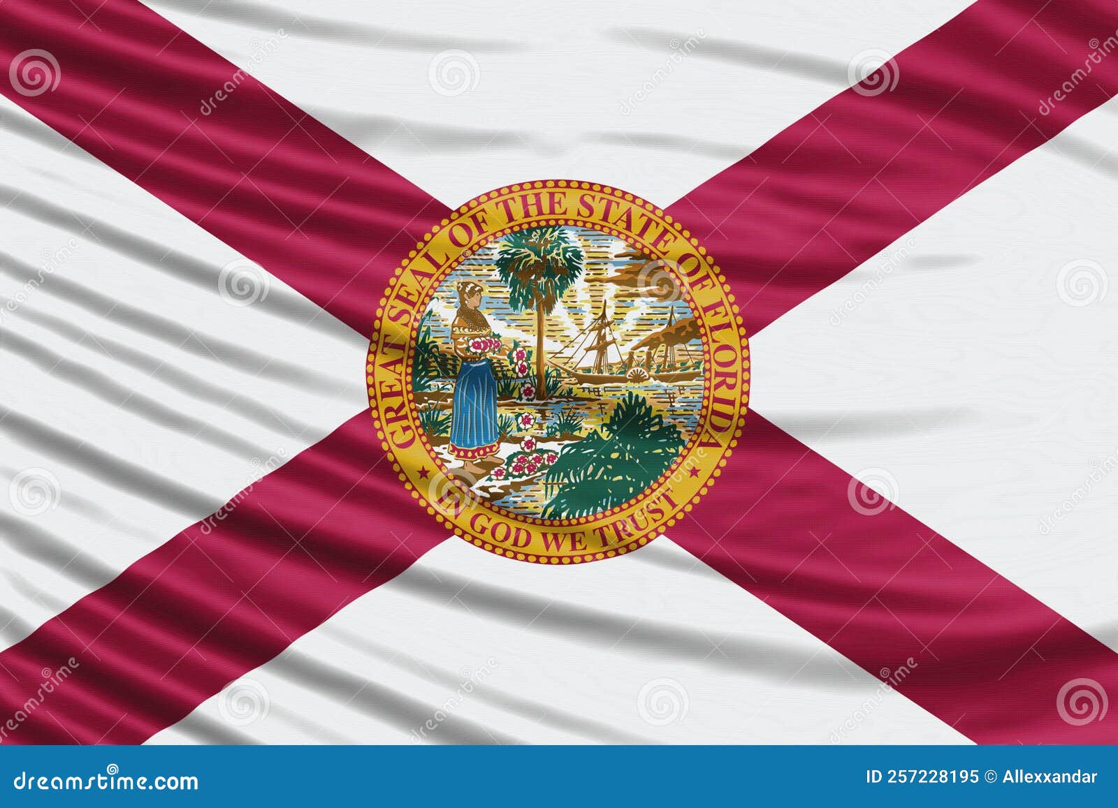 Florida State Flag Wave Close Up, Florida Flag Stock Image Image of