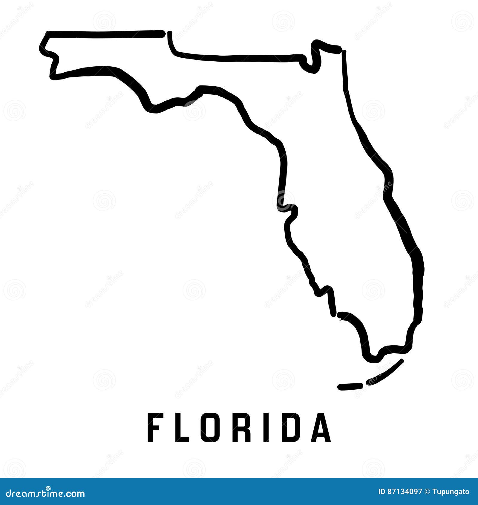Florida State Stock Vector Illustration Of Contour Conceptual