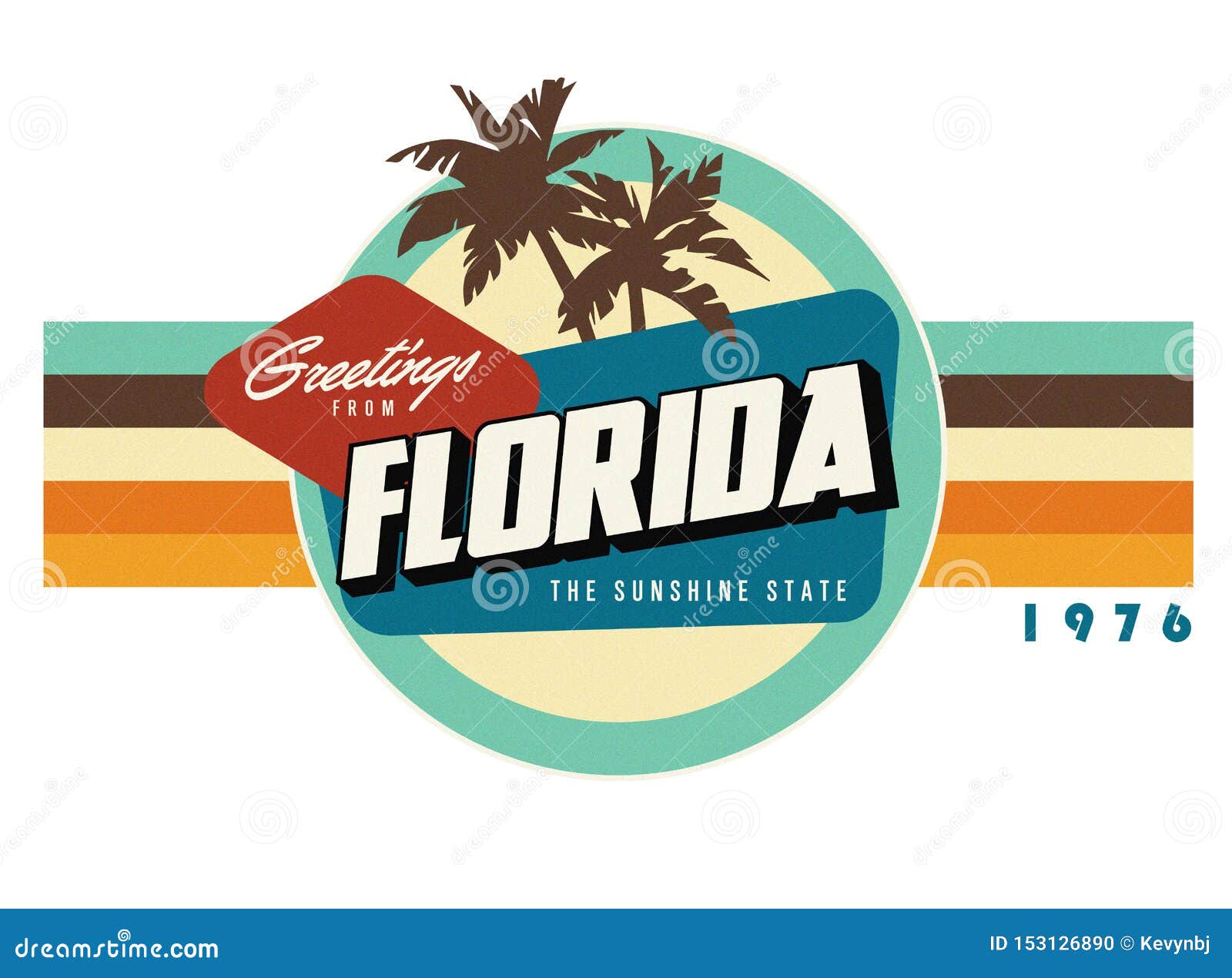 florida vintage postcard style t-shirt  art