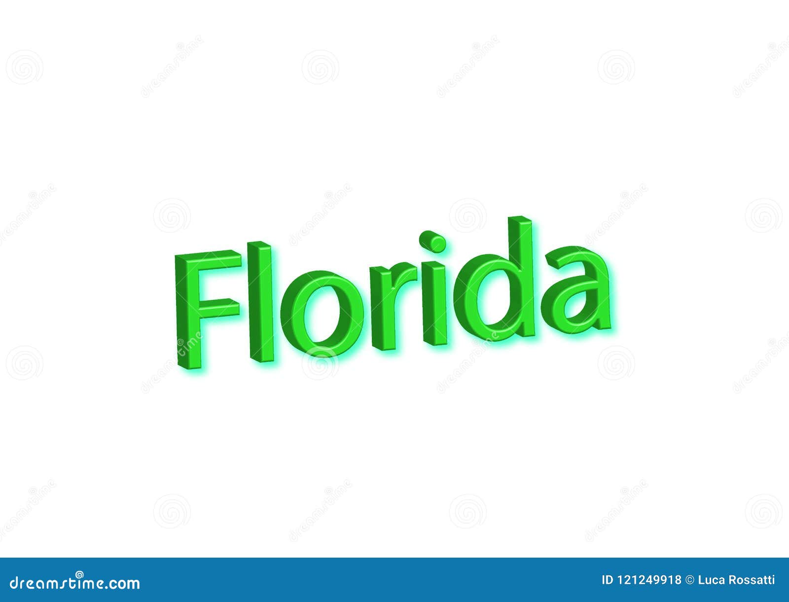 Florida Written Illustration, American State Isolated in a White Stock ...