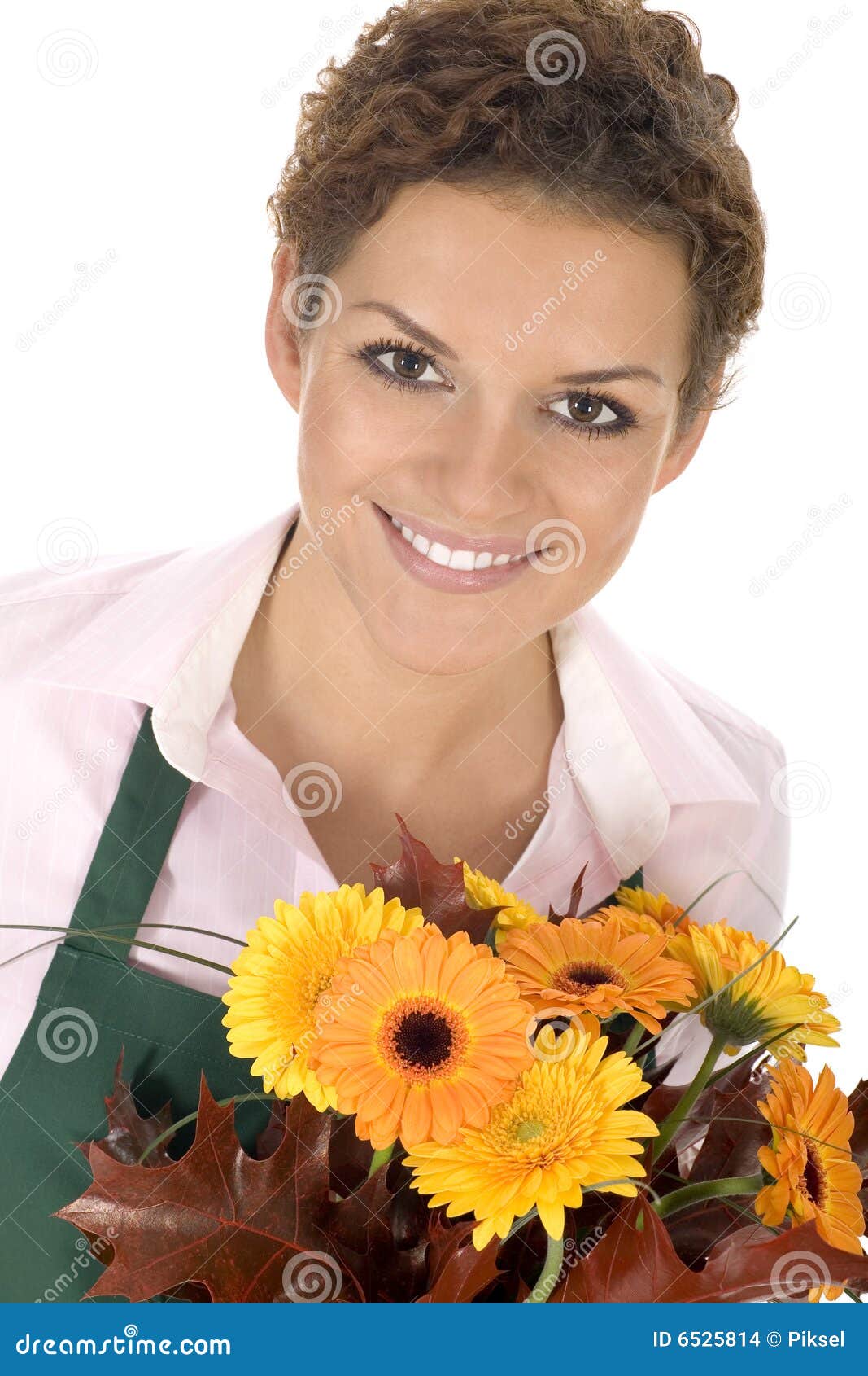 Florist holding flowers stock photo. Image of shot, smile 6525814