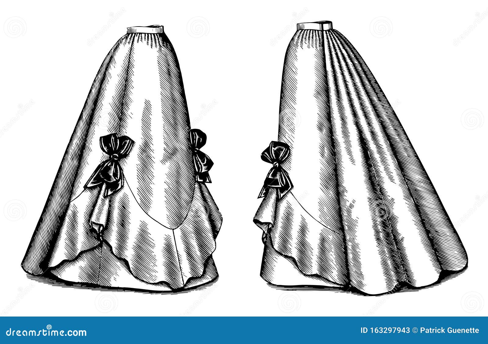 Flounce Skirt, Vintage Engraving Cartoon Vector | CartoonDealer.com ...