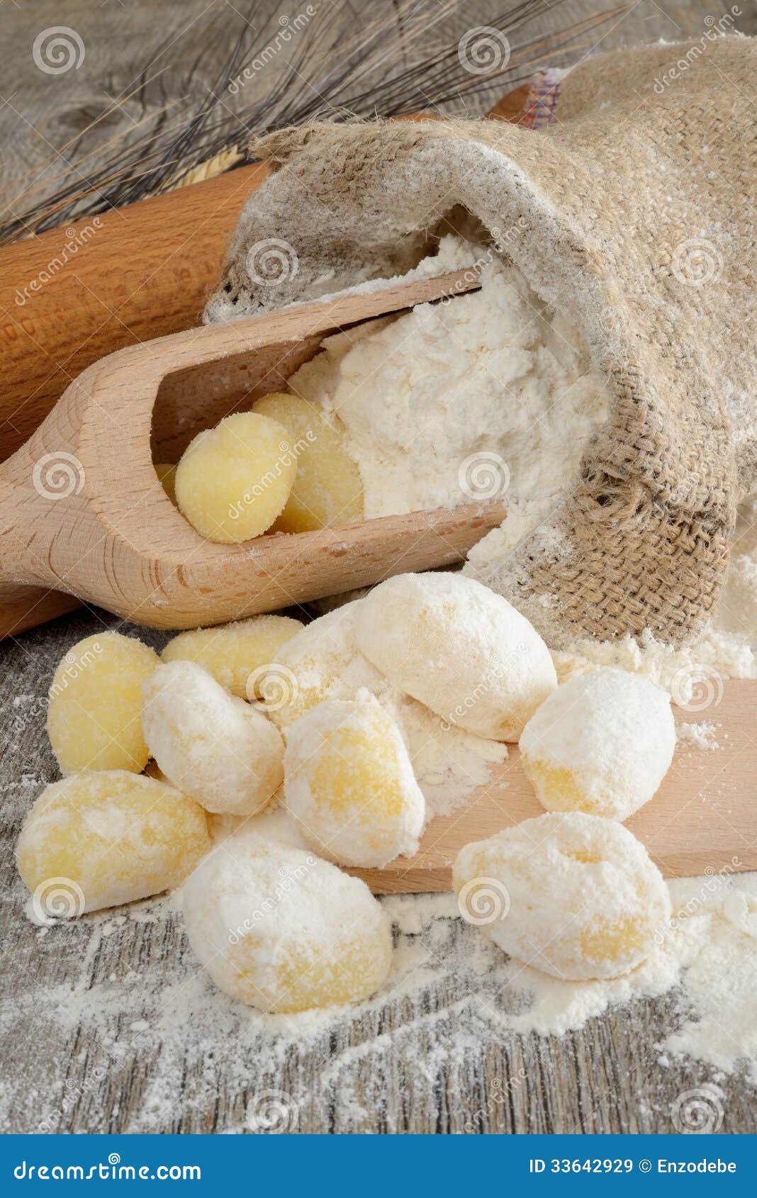 Flour dumplings gnocchi stock image. Image of wood, dumplings 33642929