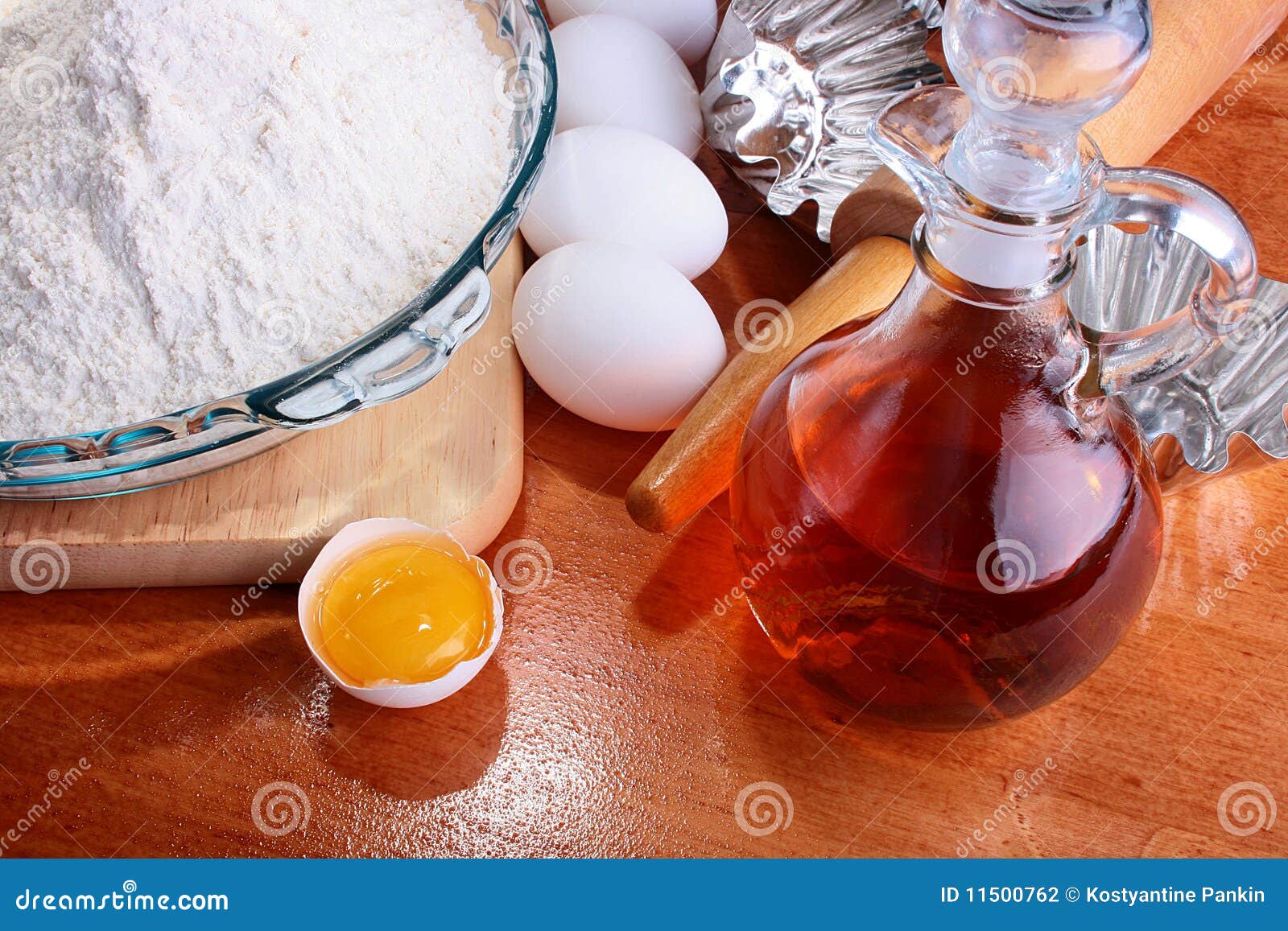 Flour eggs oil stock photo. Image of board, baking, bottle 11500762