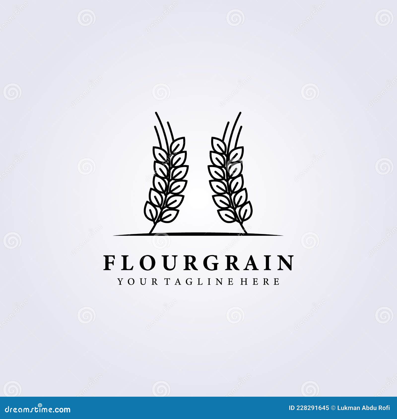 Flour Grain, Wheat Logo Vector Illustration Design Stock Vector