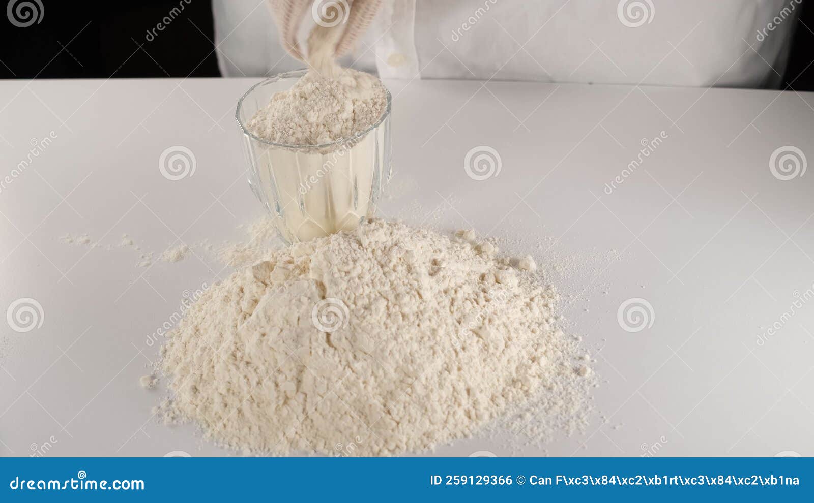 Flour in measuring cup stock footage. Video of fresh 259129366