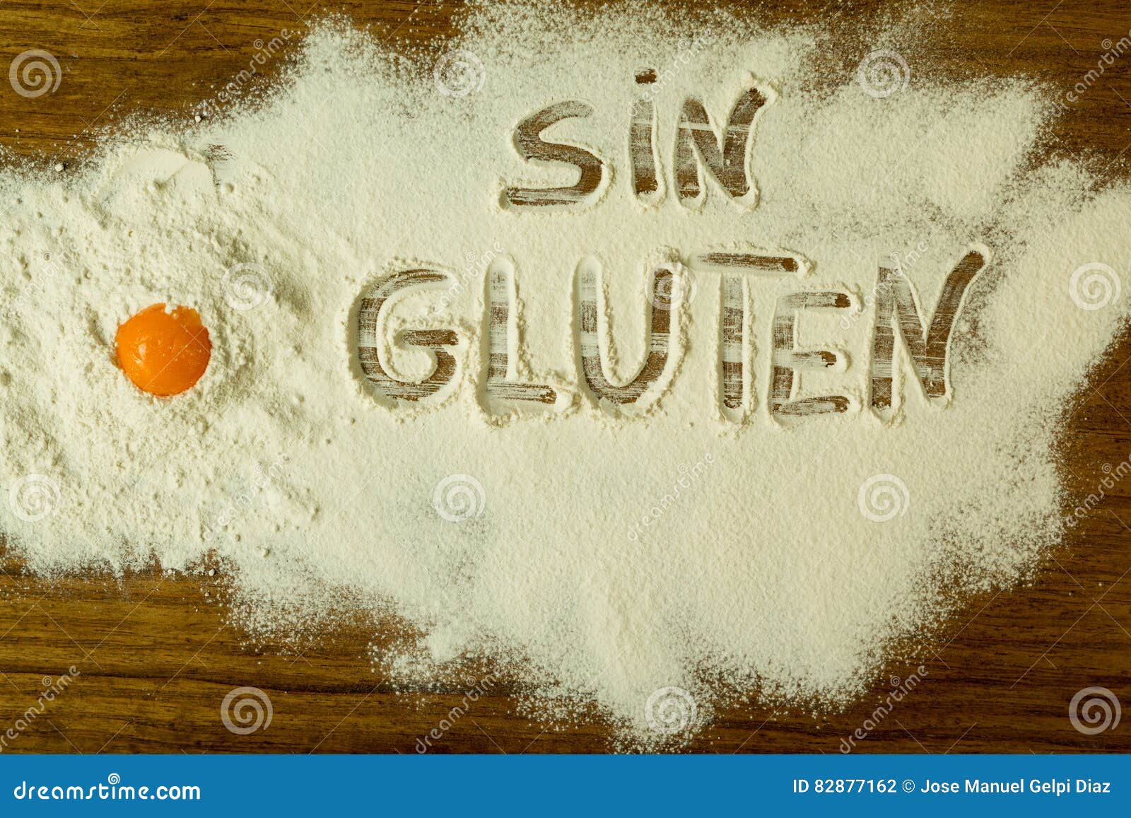 flour with writted word sin gluten