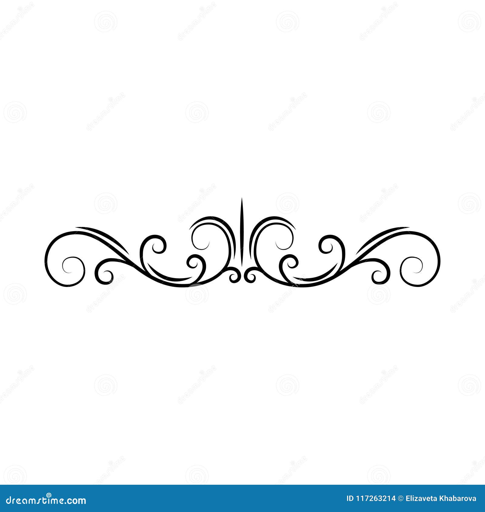 flourish page divider. decorative scroll page border. swirls, curls. book decor. filigree ornamental frame. .