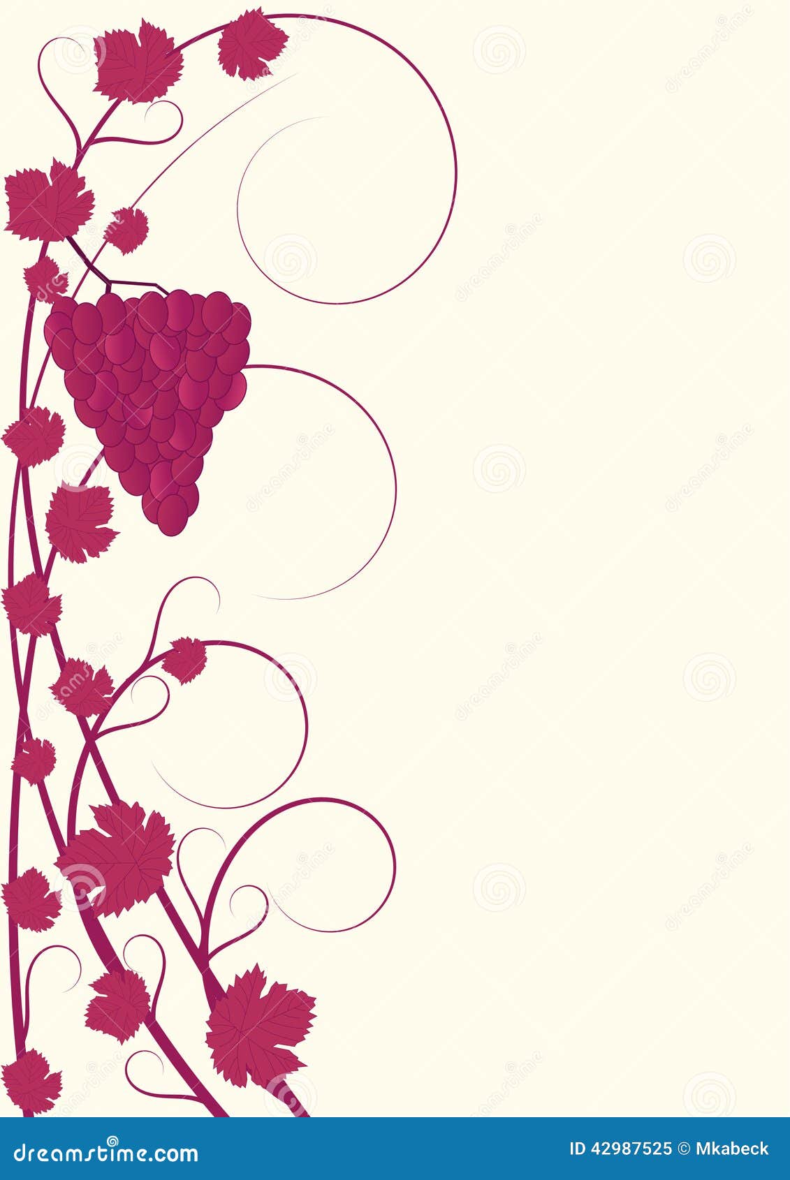 Flourish Pattern Red Vines with Grapes Stock Illustration Illustration of decoration, autumn