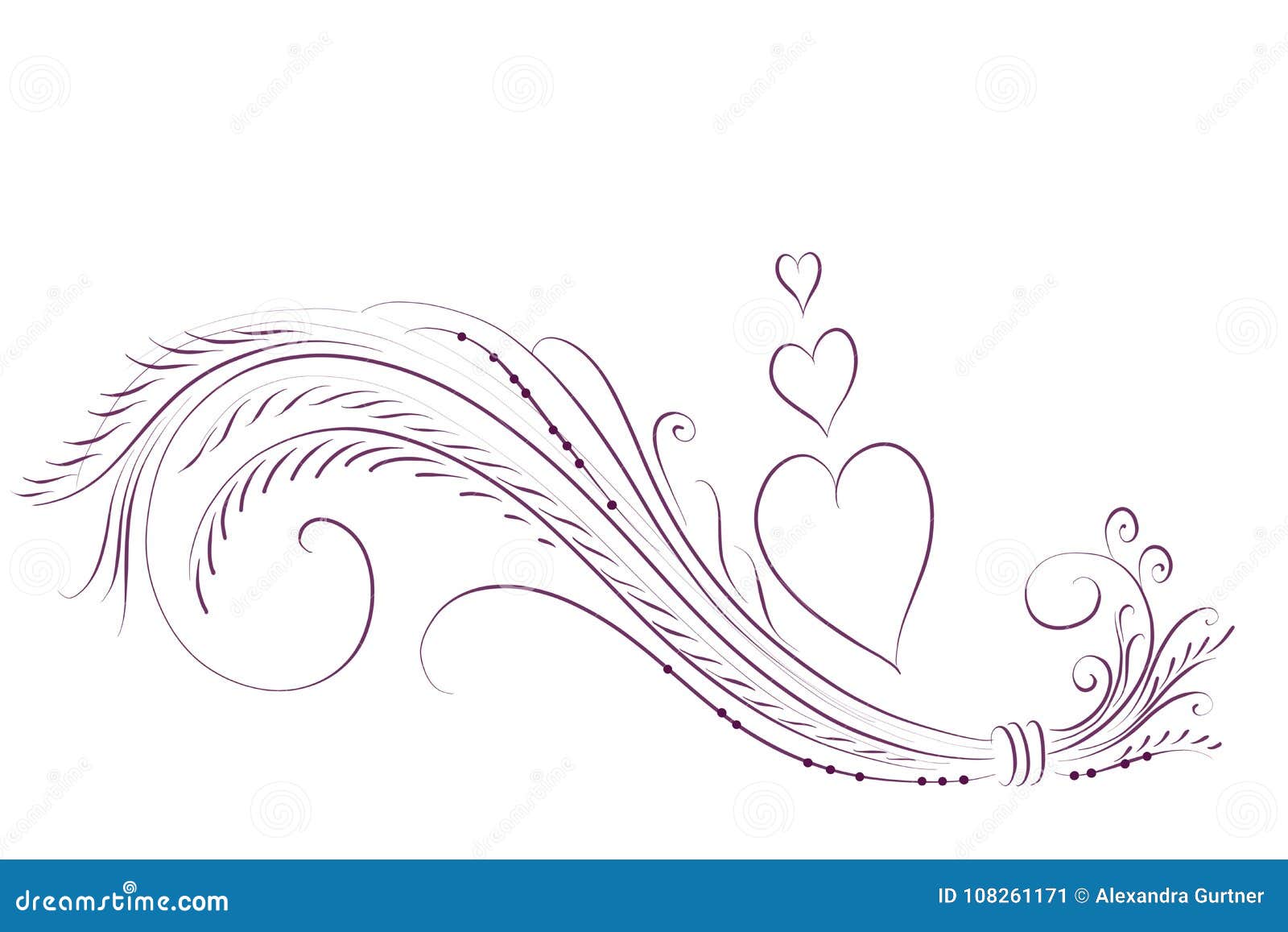 flourished ornament in vintage style,  on white