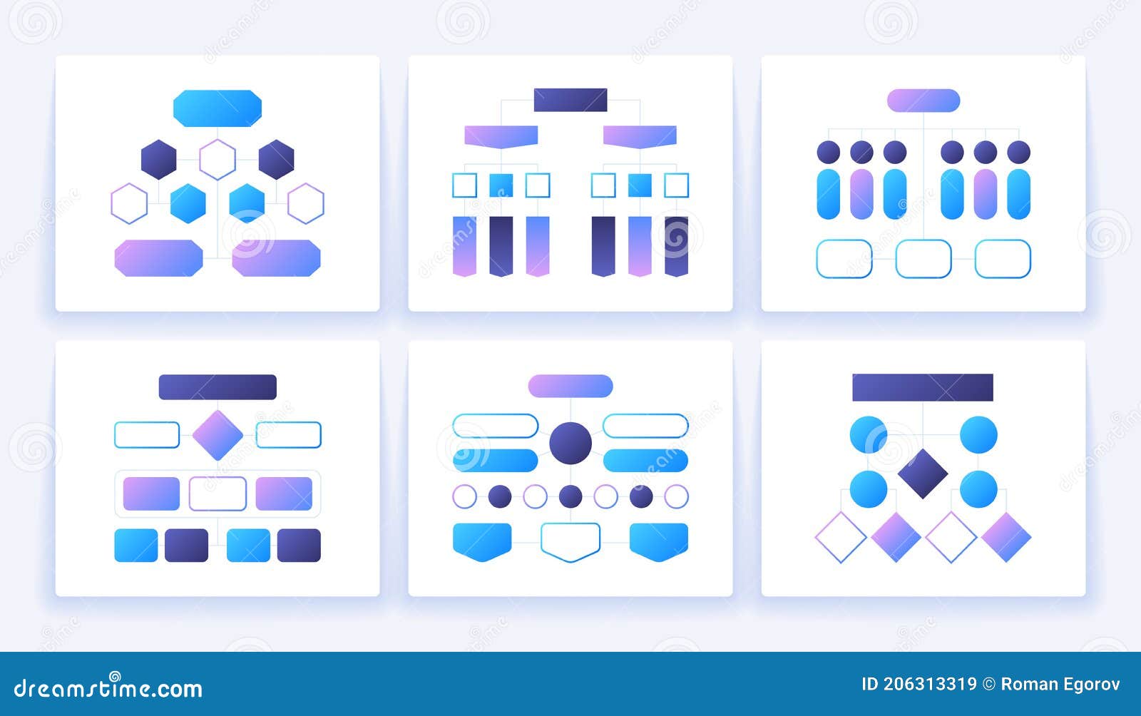 Flow Chart Schemes. Hierarchy Block Elements for Business Presentation ...