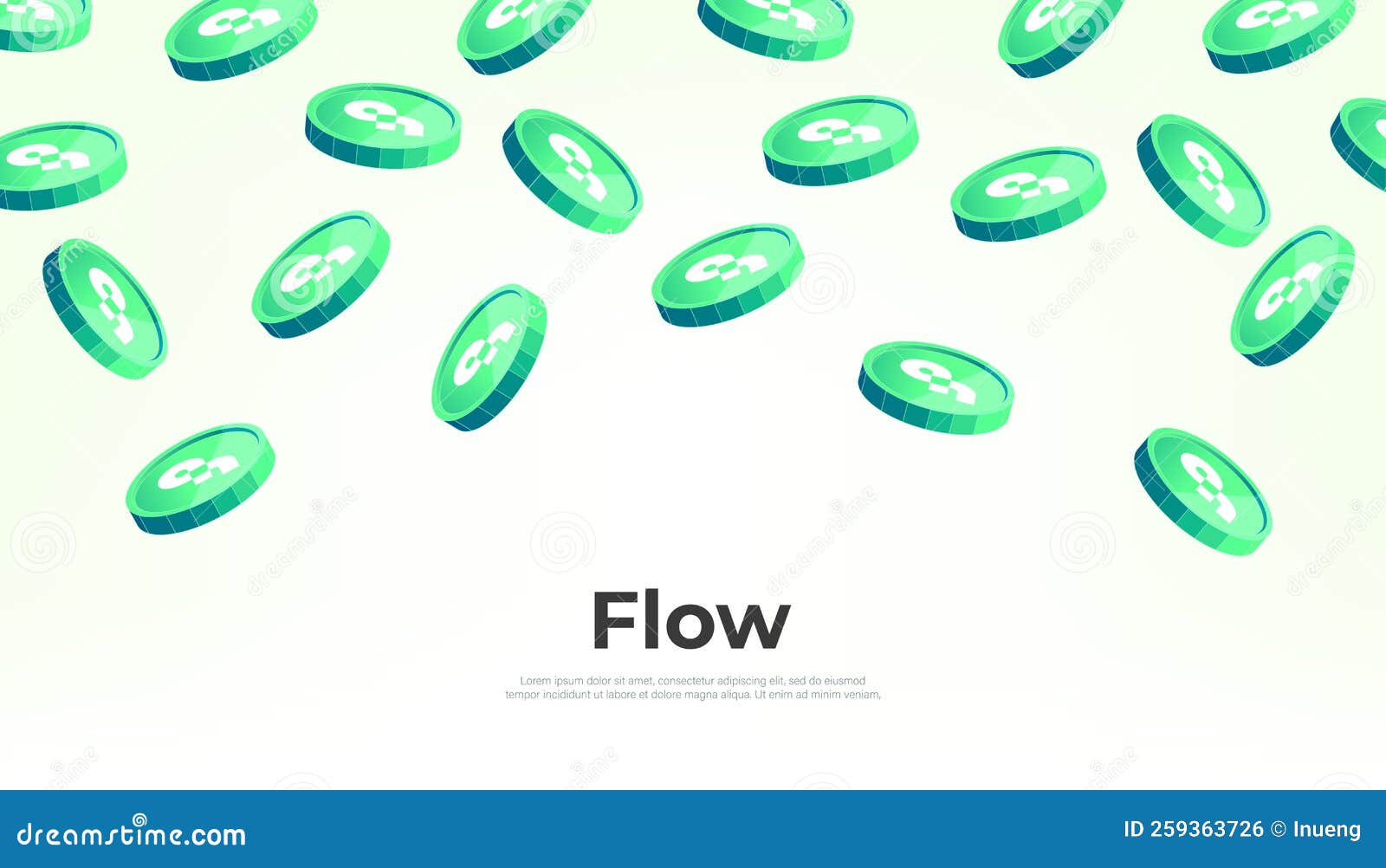 Flow Coin Falling from the Sky. Flow Cryptocurrency Concept Banner  Background Stock Vector - Illustration of exchange, cryptography: 259363726