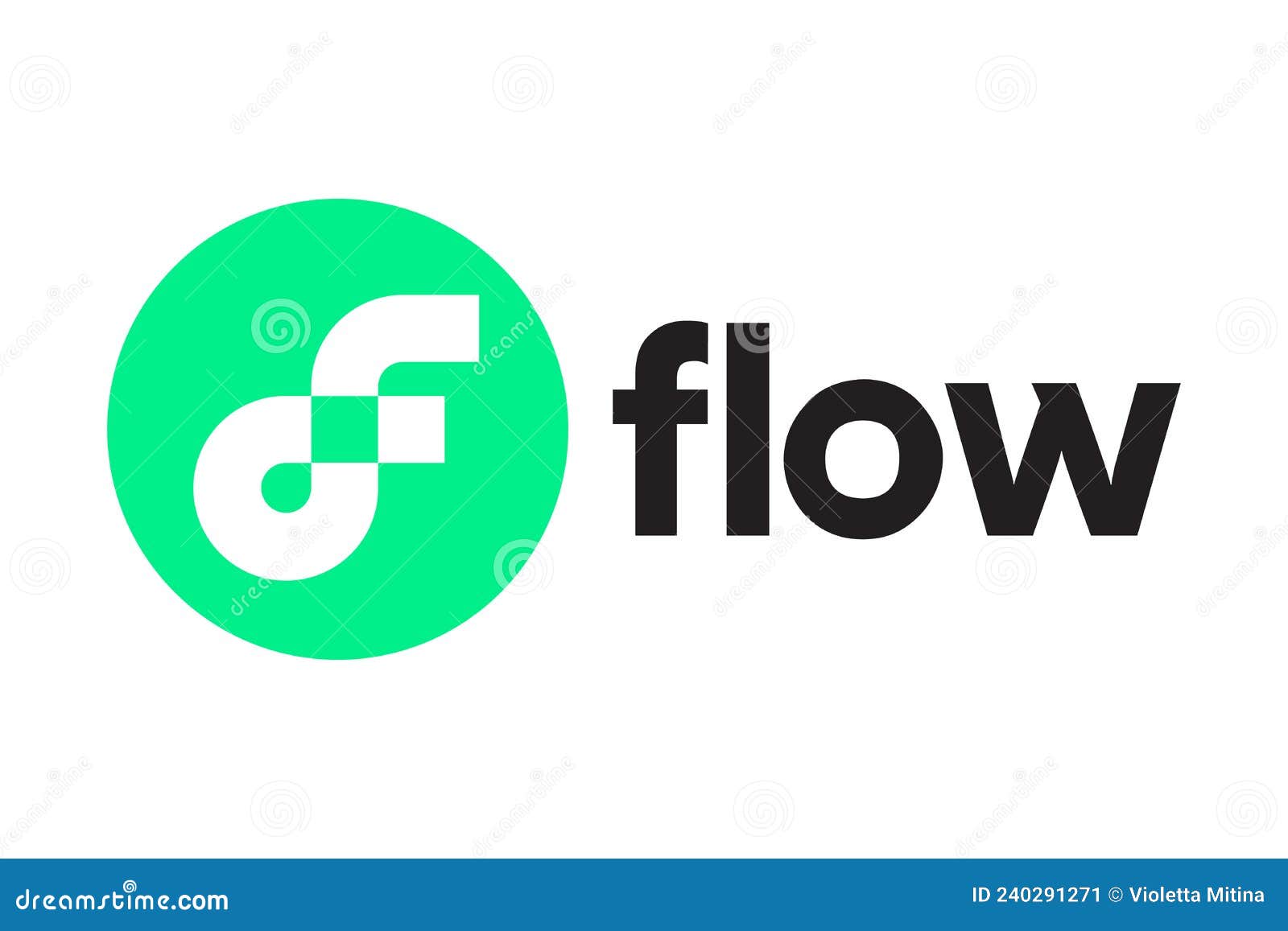 Flow. Crypto Currency Logo on a White Background Stock Vector -  Illustration of growth, block: 240291271