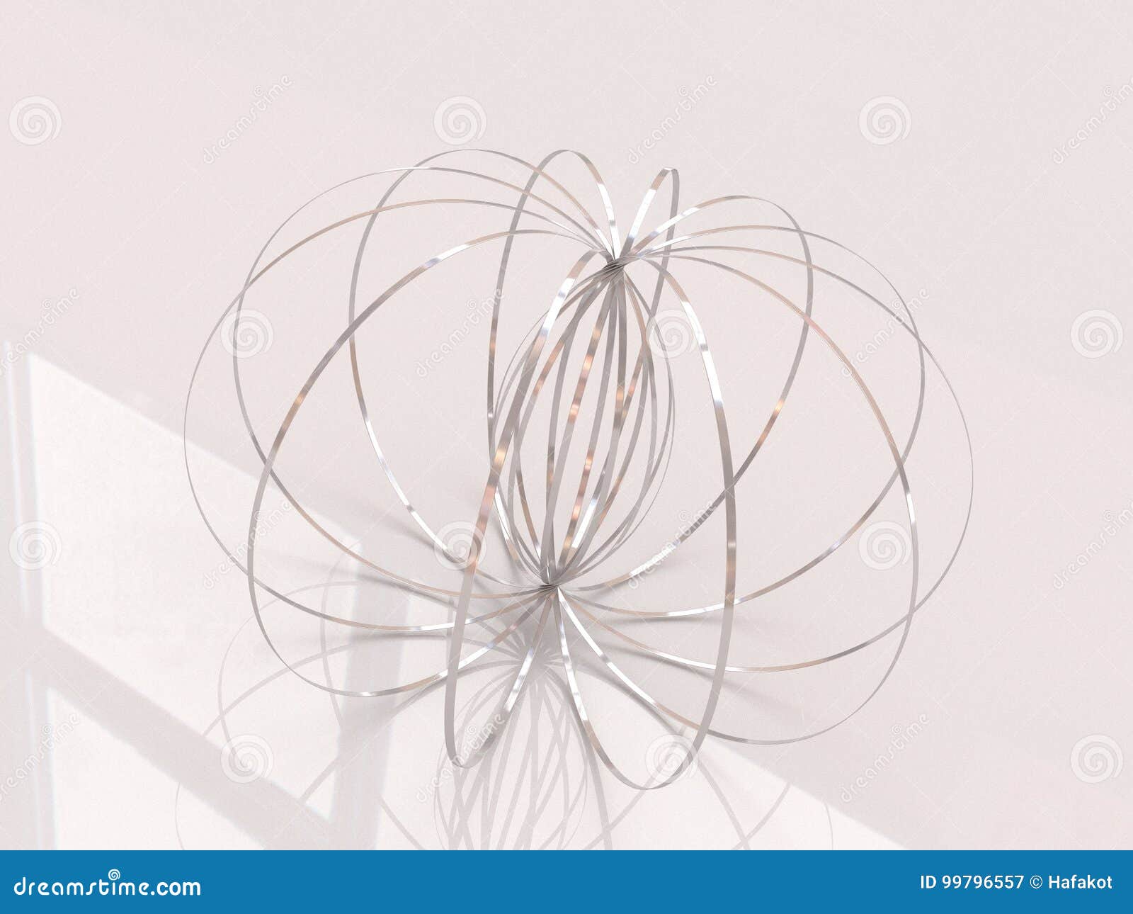 Flow Ring Spring Toy 3D Sculpture Ring Stock Illustration
