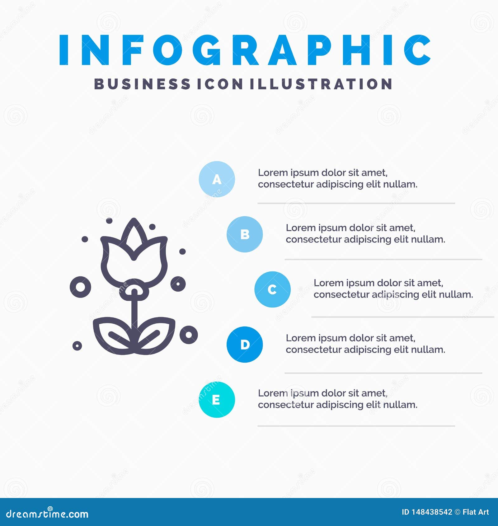 Flower Flora Floral Flower Line图标 包含5步演示信息图形背景向量例证 插画包括有line图标 包含5步演示信息图形背景 Flower Flora Floral Flower