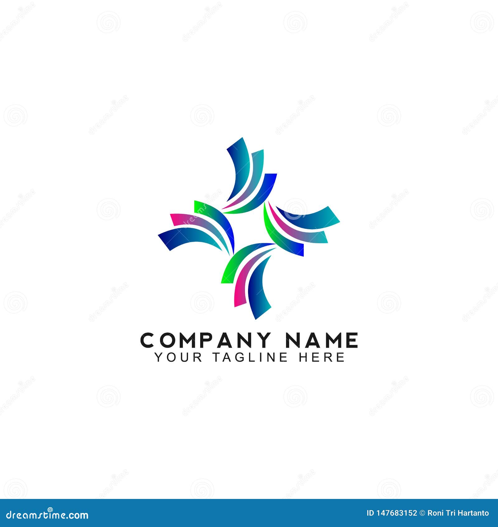 Flower Abstract Logo Design Inspiration Stock Vector