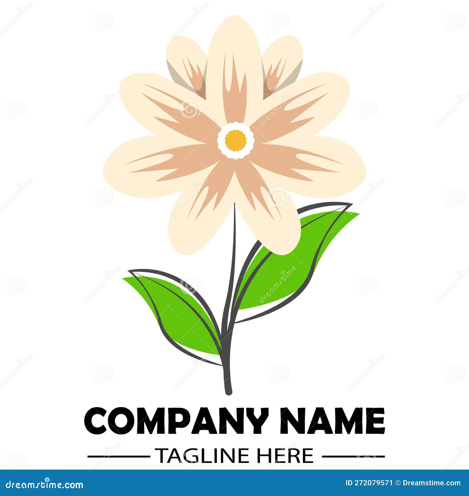 Flower Abstract Logo Design Vector Template, Illustration, Simple Stock