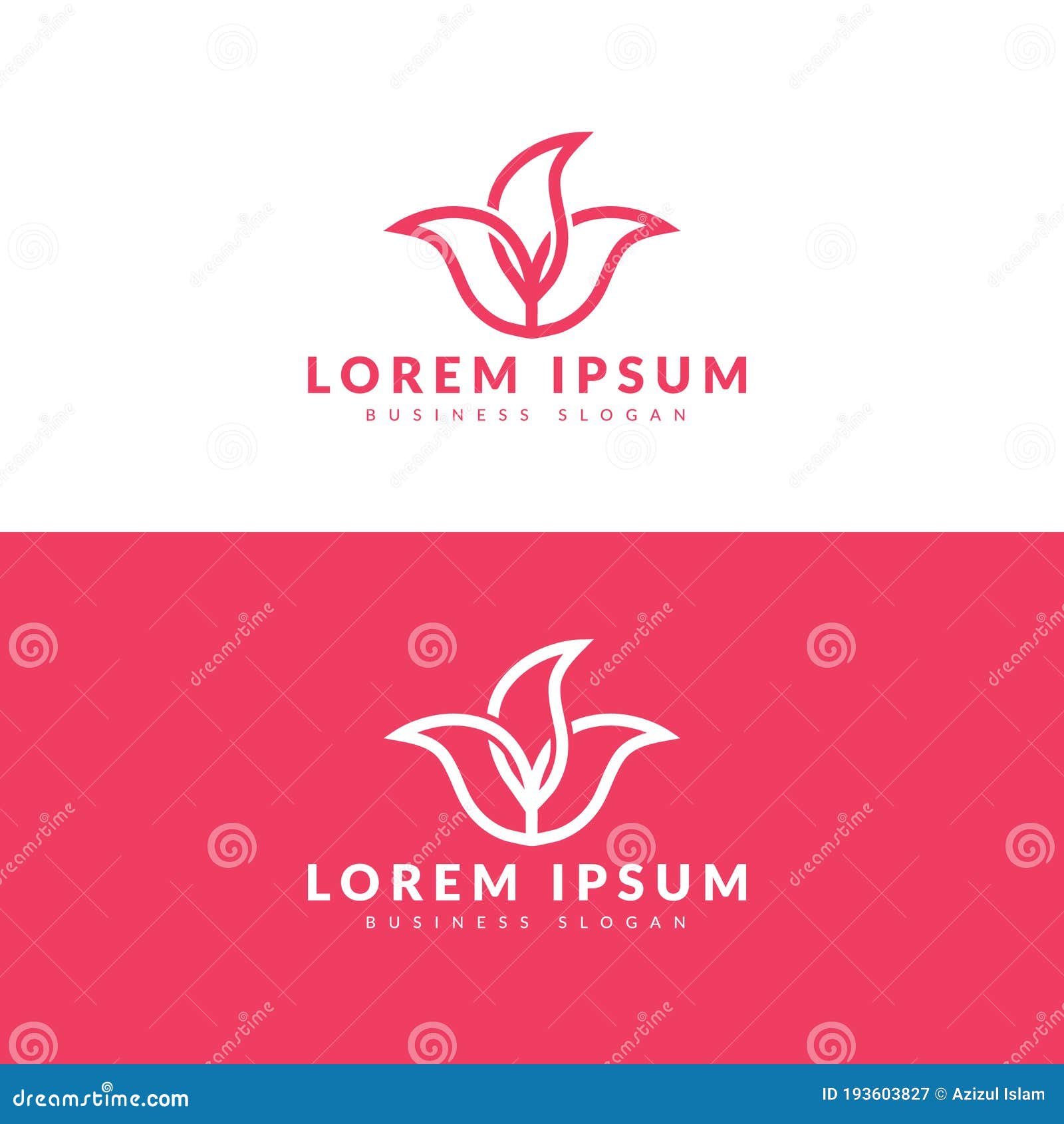 Flower Abstract Logo Design Vector Template Linear Style. Stock Vector