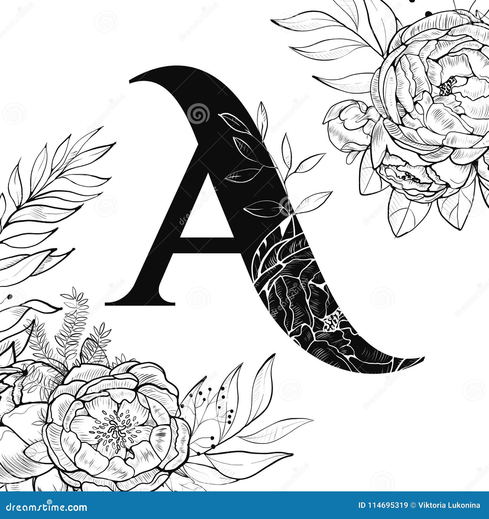Flower Alphabet Letter a Pattern Stock Vector - Illustration of In Fancy Alphabet Letter Templates