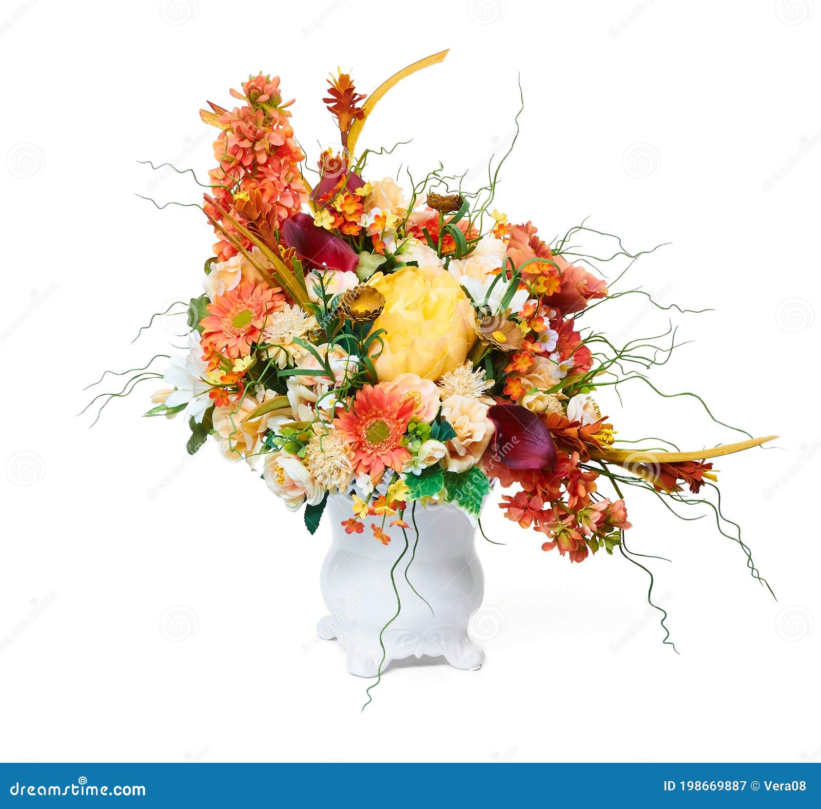 Flower Arrangement in White Vase Stock Image Image of love, petal