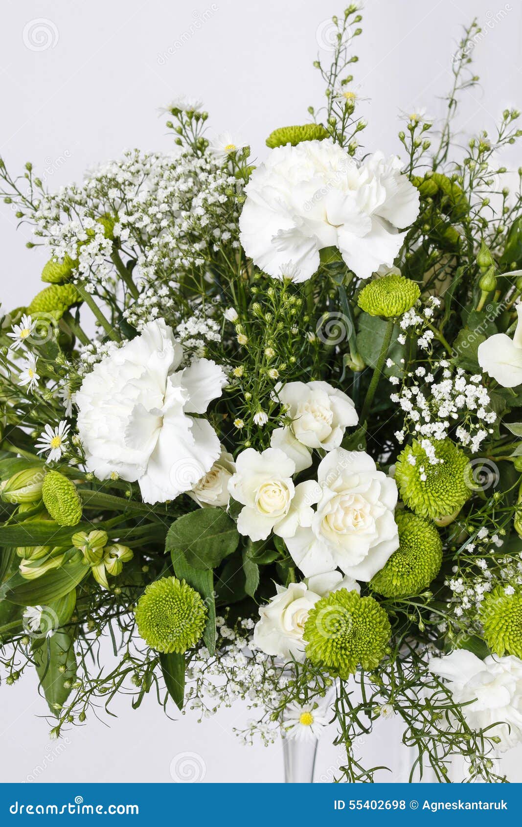 Flower Arrangement with White Carnations Stock Photo Image of bunch