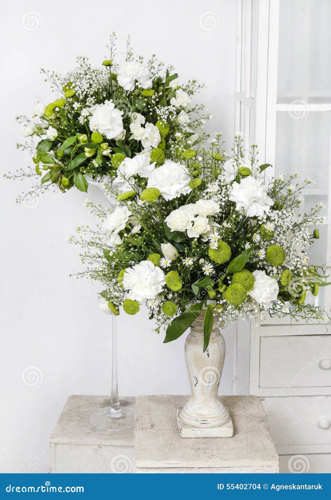 Flower Arrangement with White Carnations Stock Photo Image of fresh