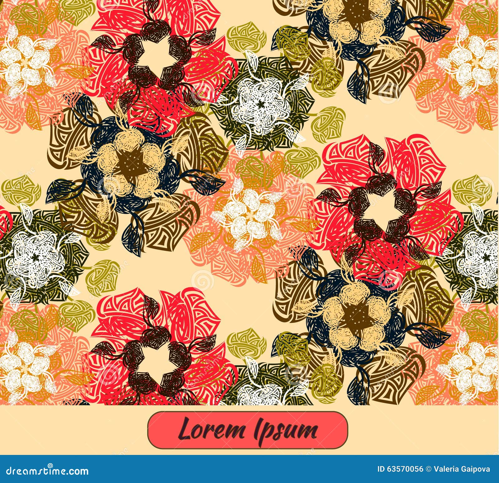 Flower Art Template Card Frame Stock Vector Illustration of pattern