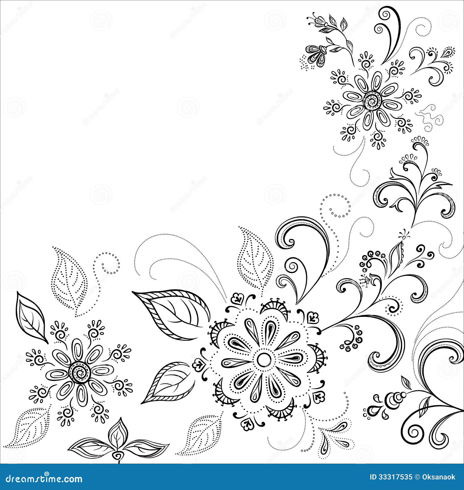 Flower Background, Contours Stock Vector - Illustration of drawing ...