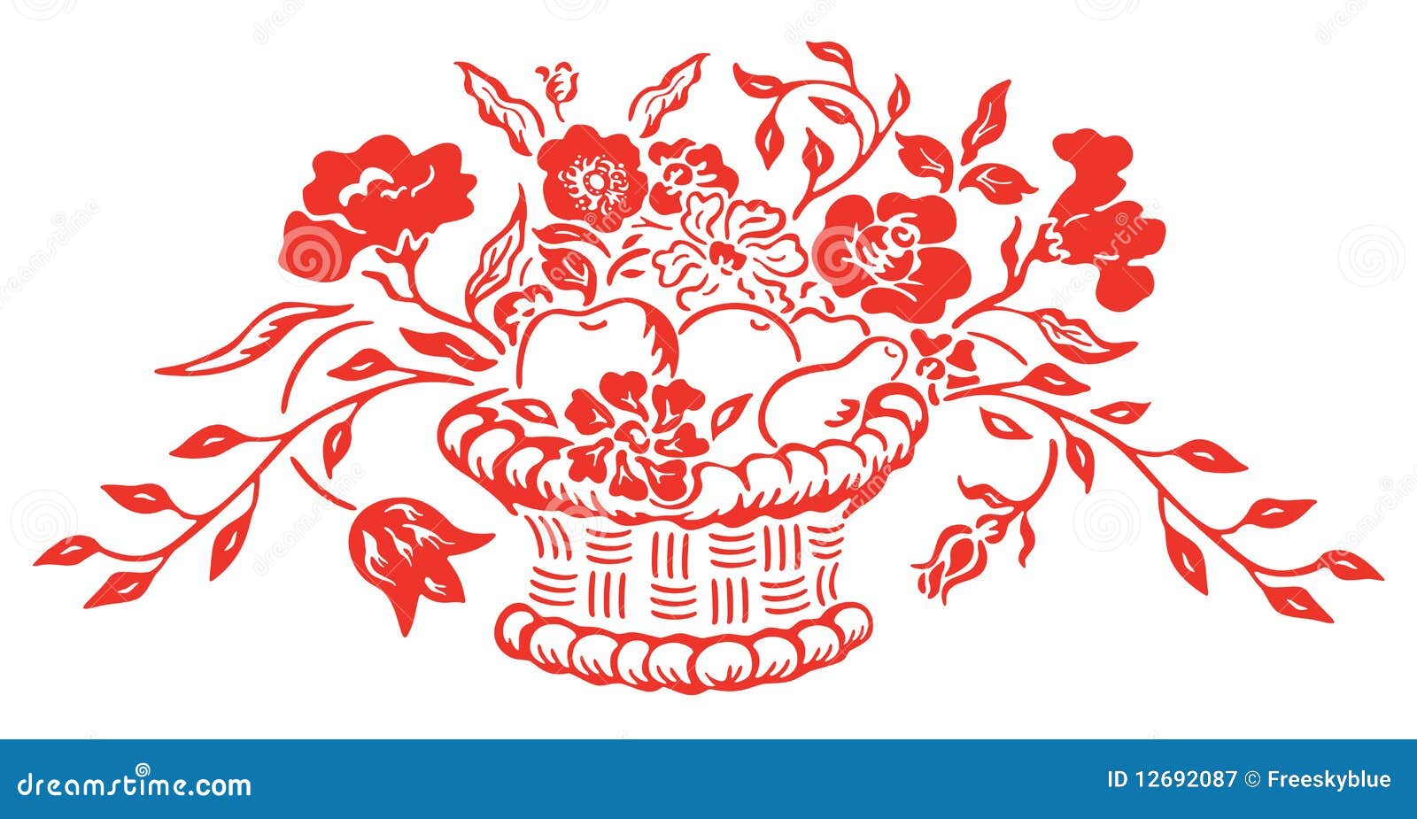 Flower and basket stock illustration Image of drawing flower basket