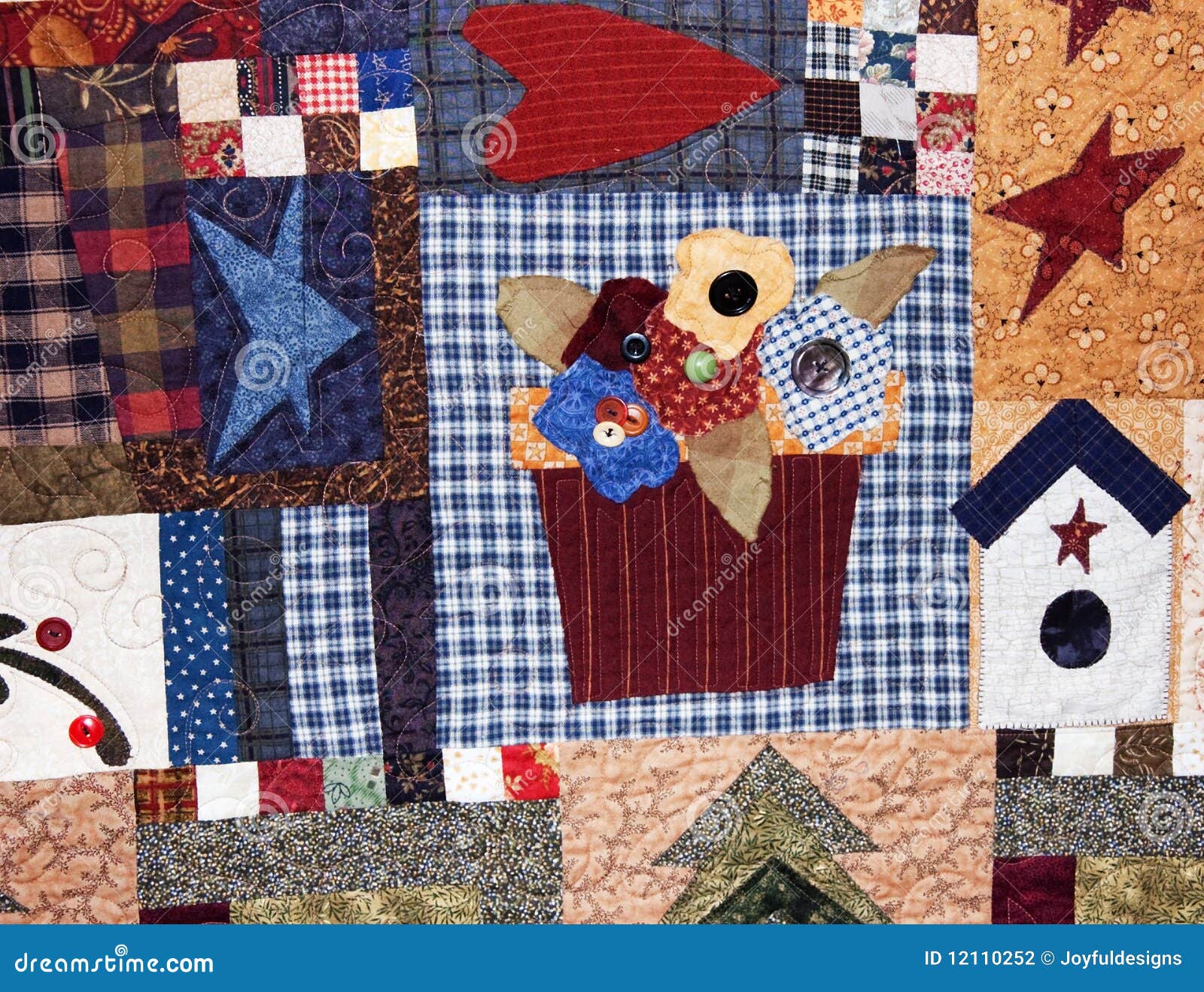 Flower Basket Quilt stock photo. Image of texture, theme 12110252