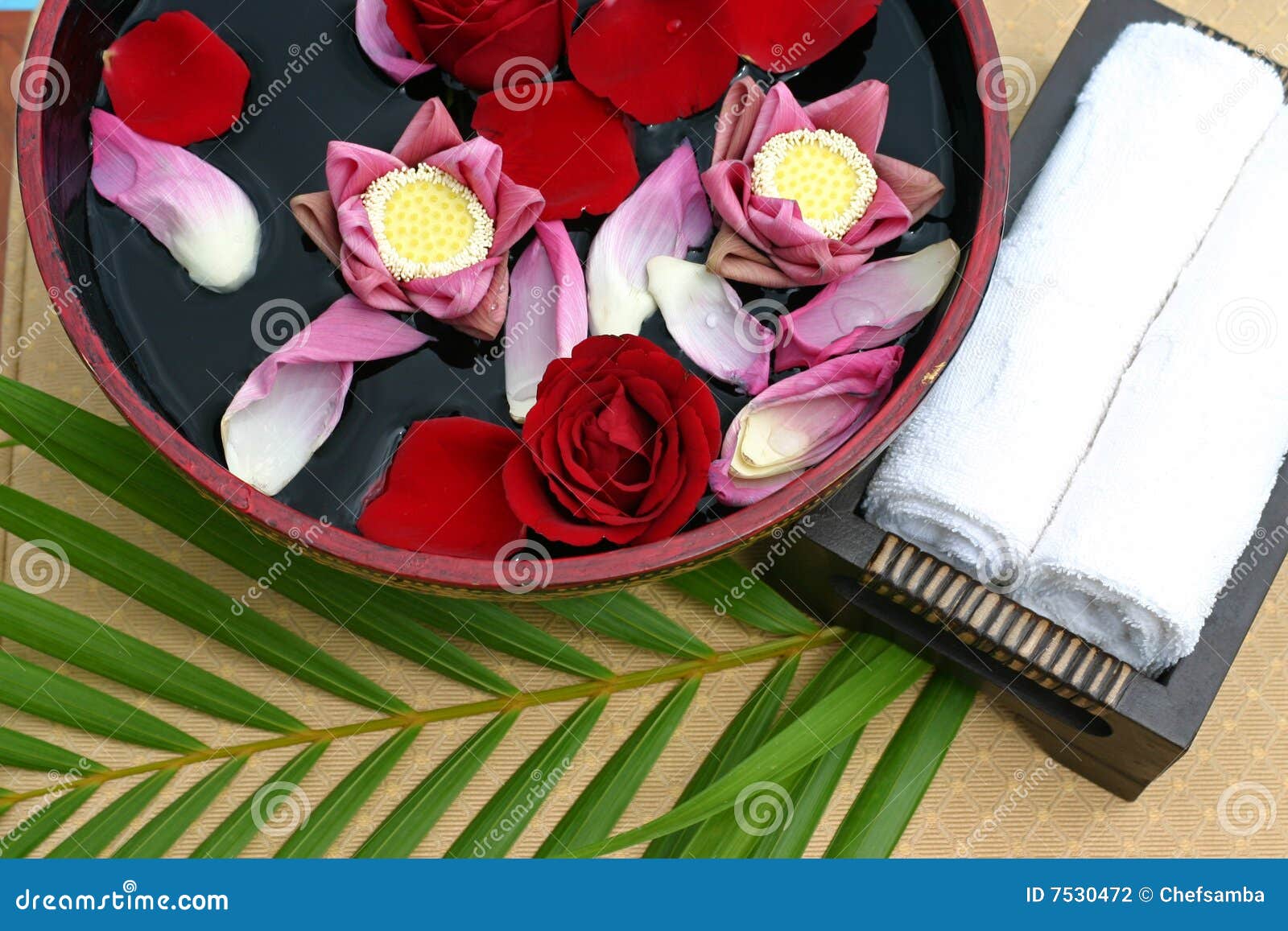 Flower bath stock photo. Image of accessories, palm, aromatherapy 7530472