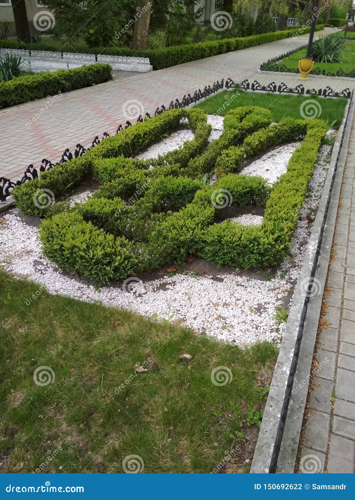 flower bed in sanatorium odesa in odessa, ukraine