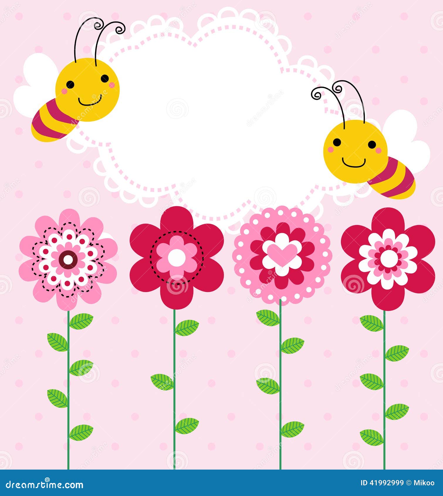 Flower and bee stock vector. Illustration of cartoon 41992999