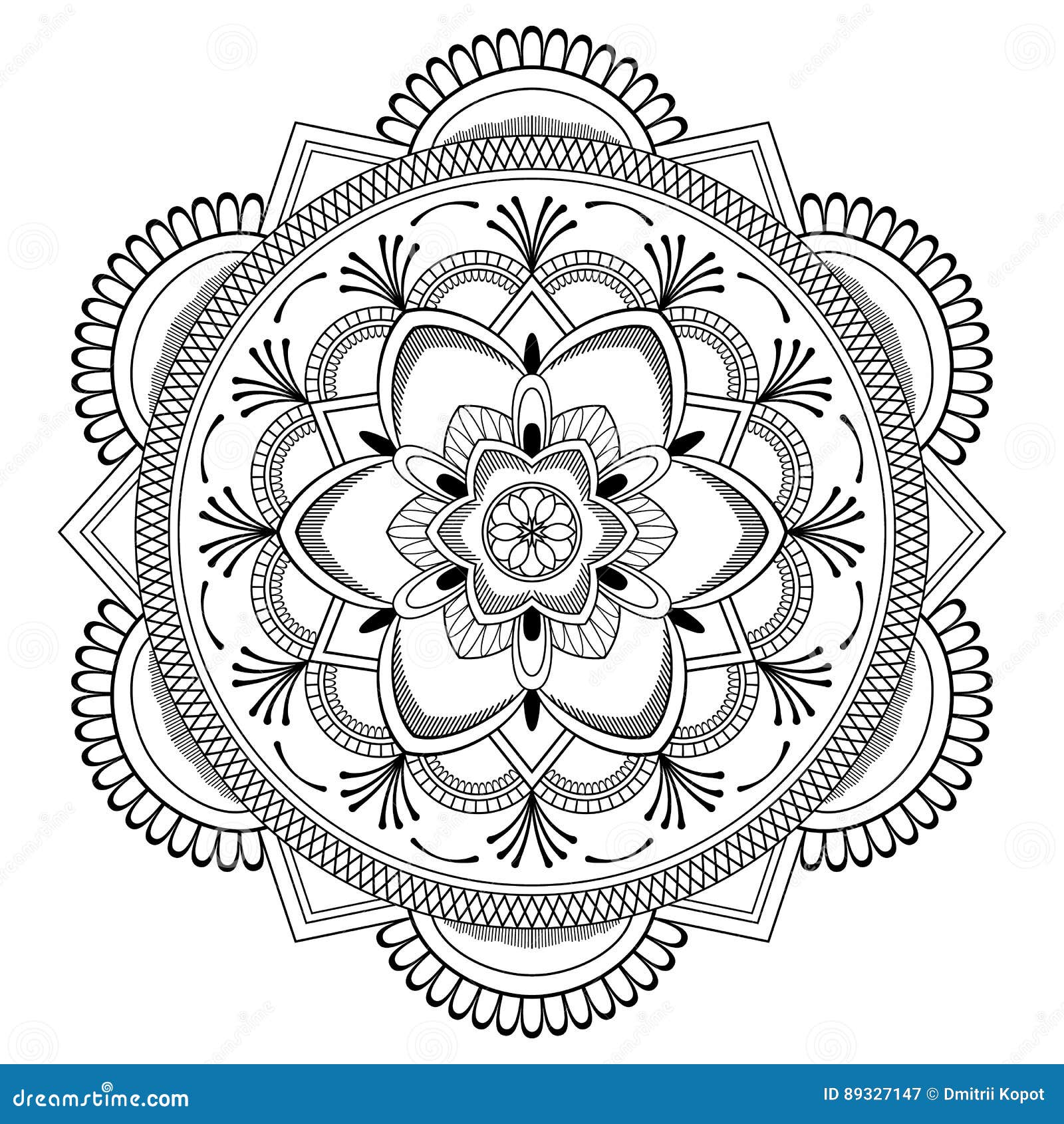 Download Flower Black Mandala. Oriental Pattern, Vector Illustration. Islam, Arabic, Indian Ottoman ...