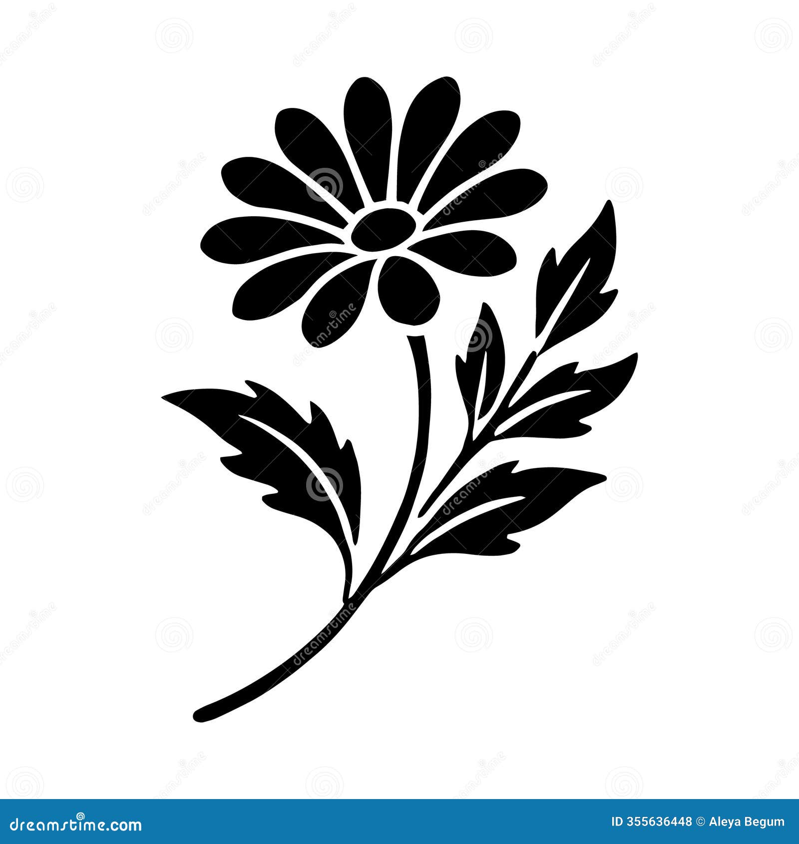 flower black silhouette  art  style .