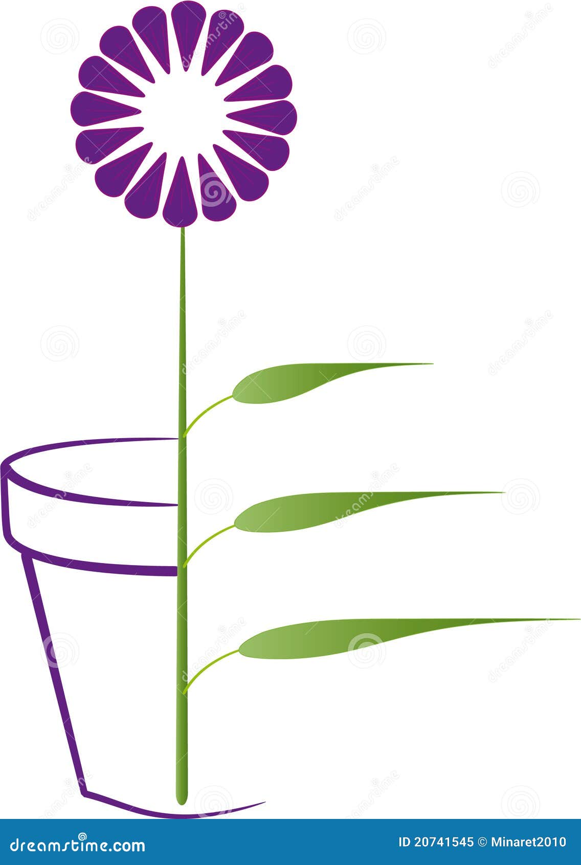 Flower blooming pot stock vector. Illustration of line - 20741545