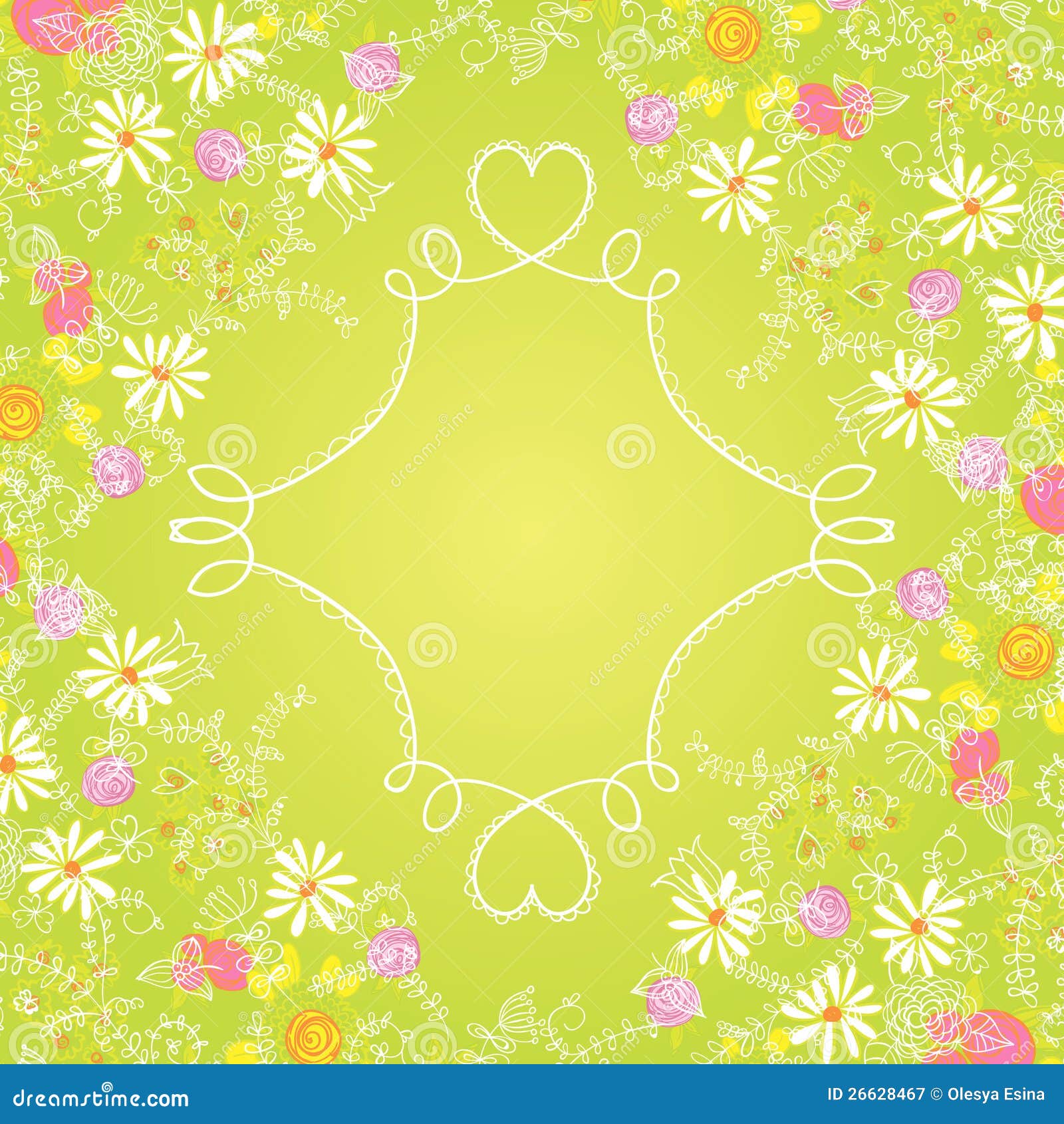 Flower border stock vector. Illustration of graphic, rain - 26628467