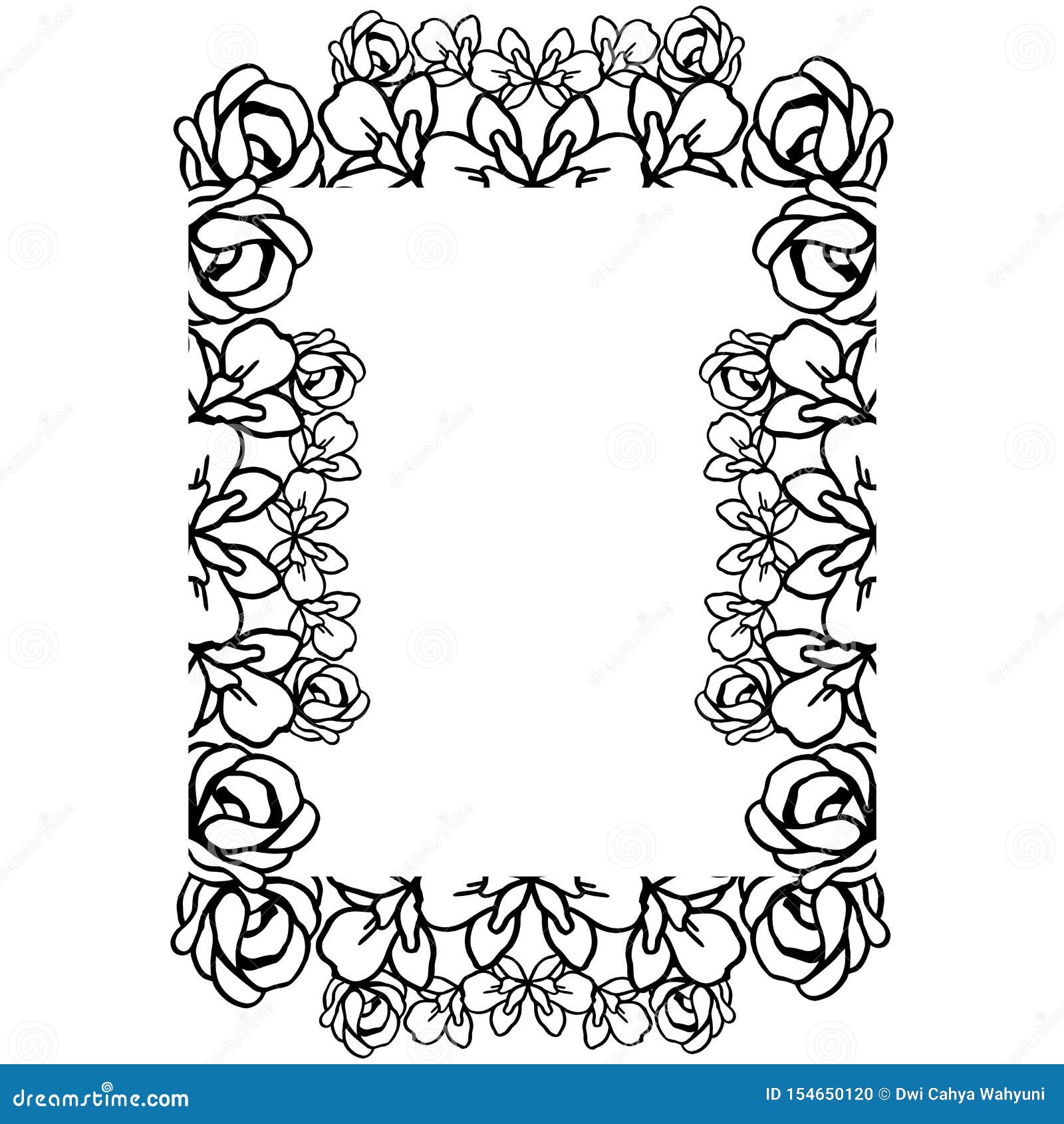 Beautiful floral border pattern frame, design various greeting