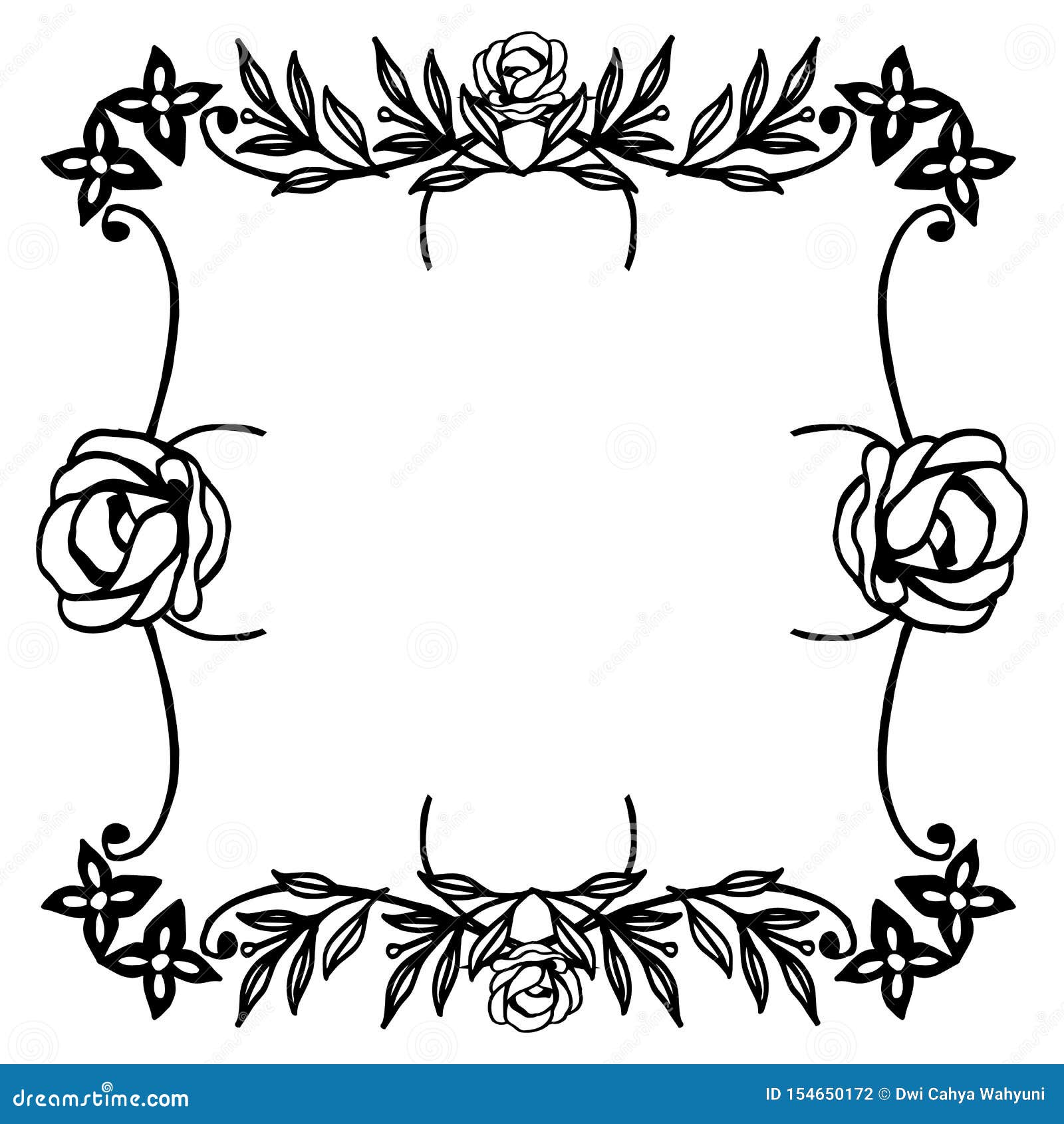 Beautiful floral border pattern frame, design various greeting