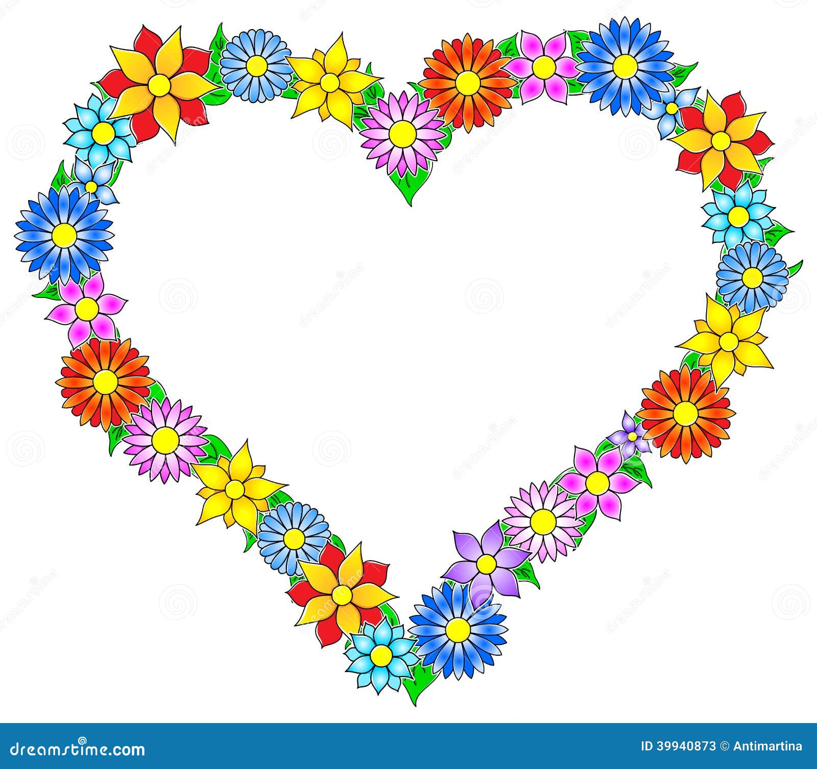 Download Flower border heart stock vector. Illustration of blank - 39940873