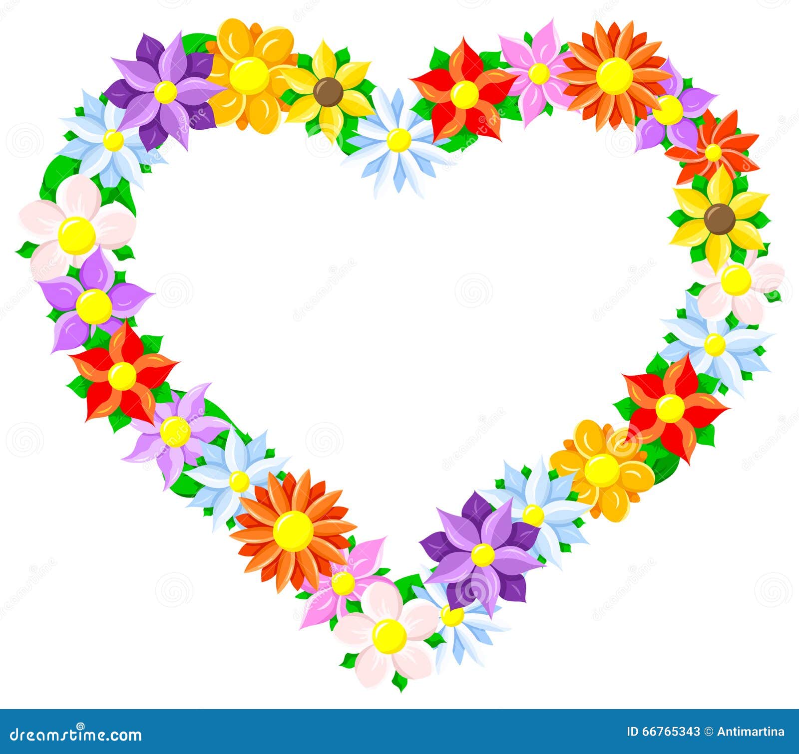 Download Flower border heart stock vector. Illustration of heart - 66765343