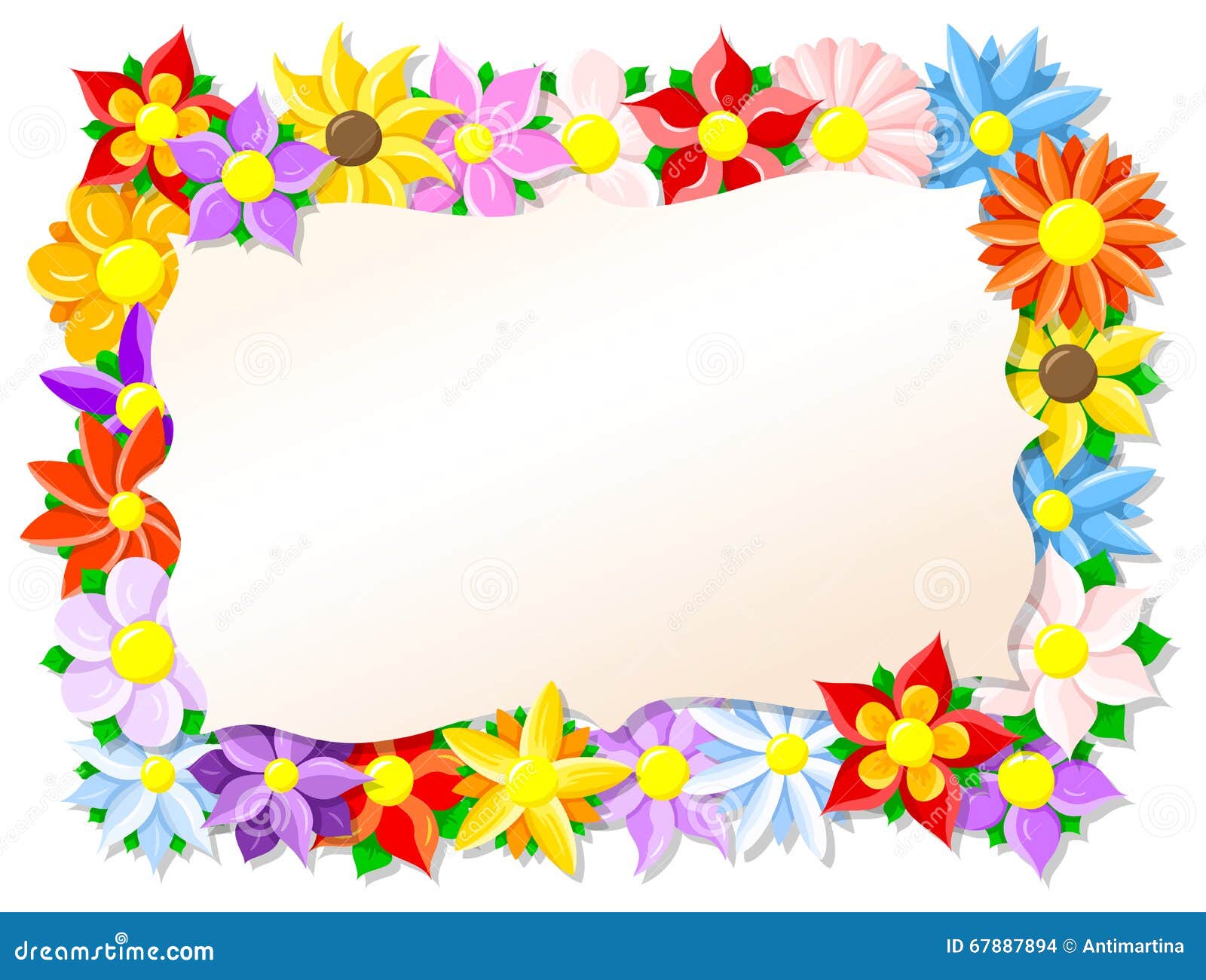 Flower border stock vector. Illustration of leaf, decorative - 67887894