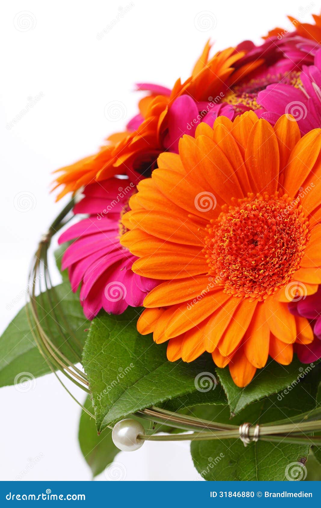 Flower Bouquet in Pink and Orange Stock Photo Image of petal, gerbera