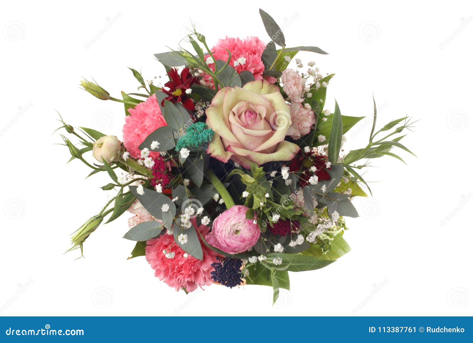 Flower Bouquet on White Background Stock Image - Image of decorative
