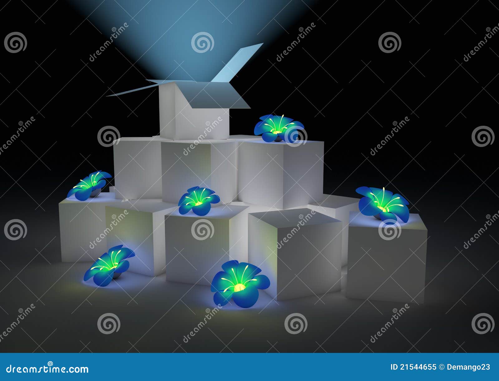 Flower boxes stock illustration. Illustration of open - 21544655