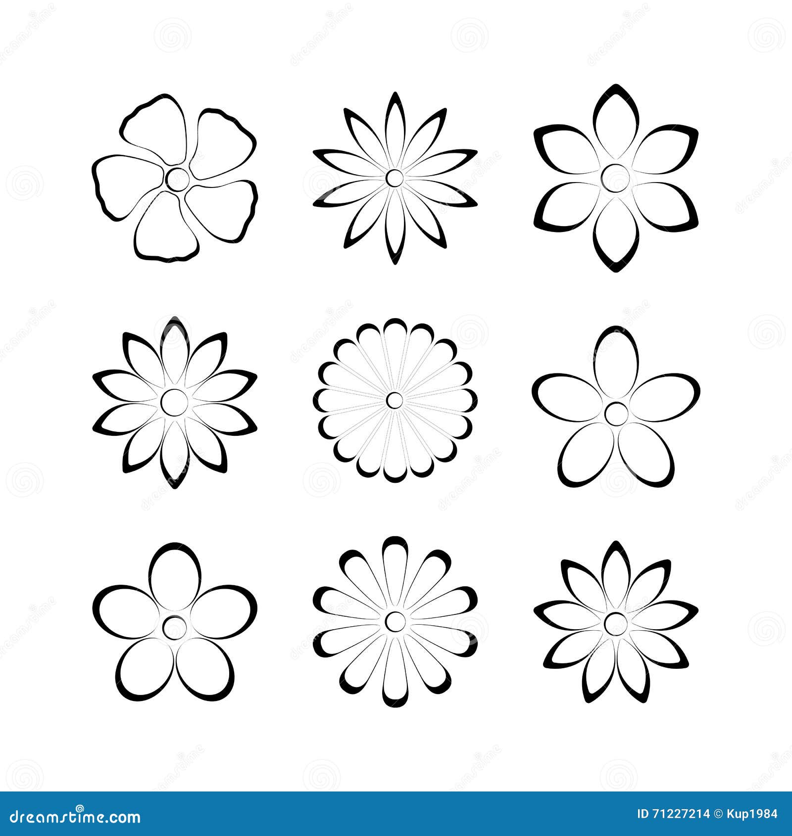Flower Bud Set, Vector Illustration Stock Vector - Illustration of ...