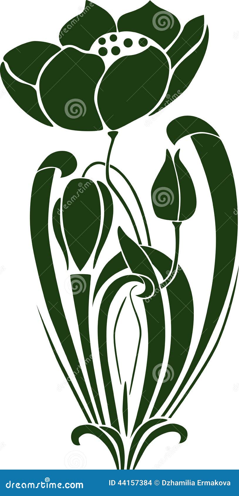 Flower with buds stock vector. Illustration of petals - 44157384