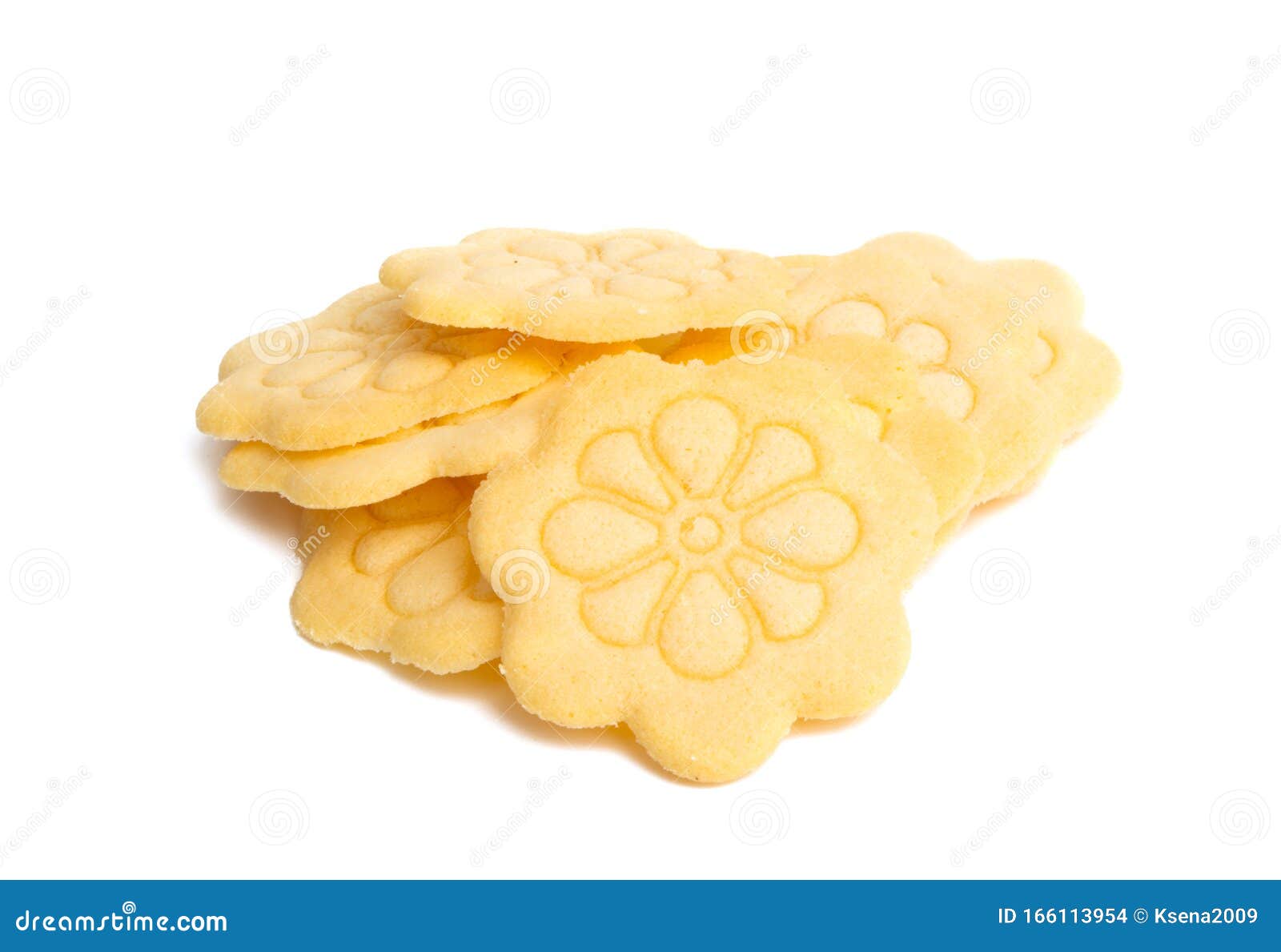 Flower Butter Cookies Isolated Stock Photo Image of sweet, brown